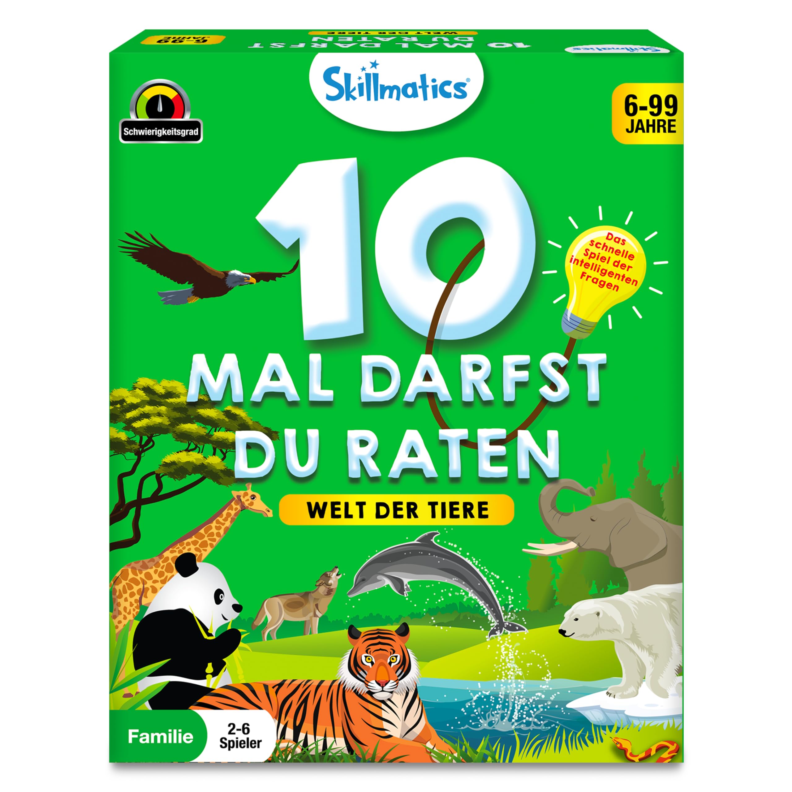 Skillmatics Kartenspiel - 10 Mal darfst du raten Tierreich, Geschenke für Kinder ab 6 Jahren, Groβer Spaβ für Reisen und Familienspiel Abende