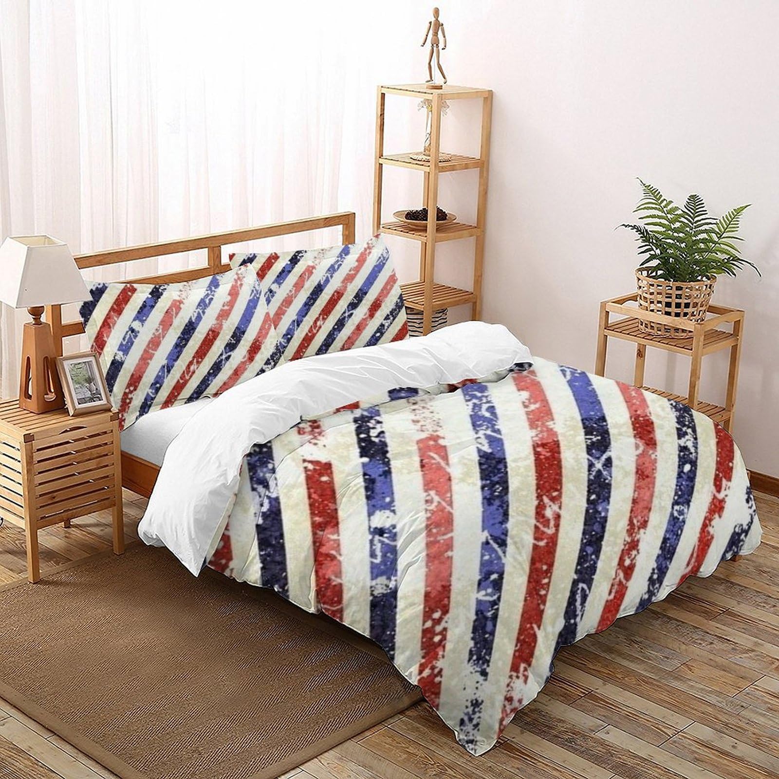 Housse de couette diagonal line fermeture éclair pour un lit double impeccable