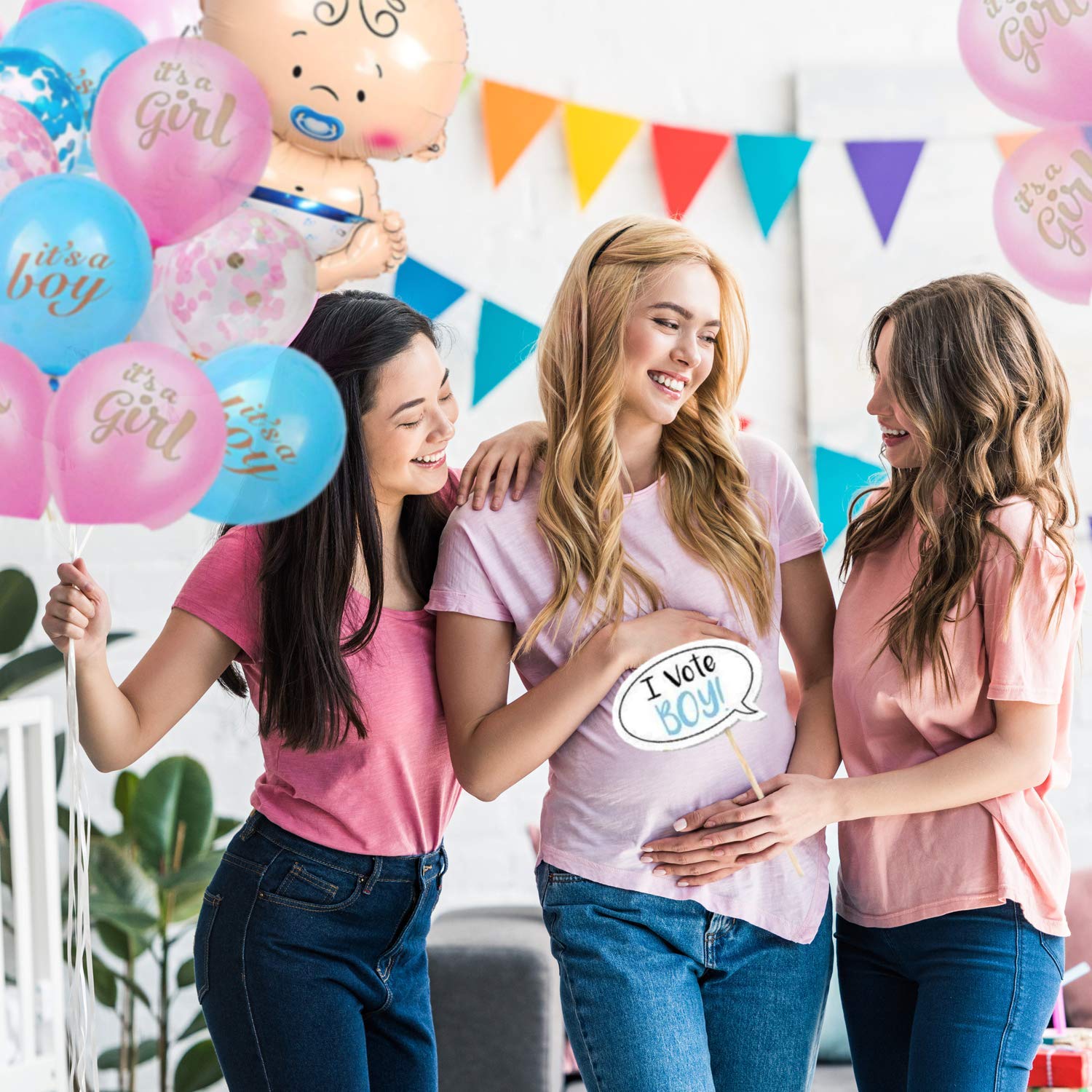 Buy Baby Gender Reveal Party Supplies Kit For Baby Boy Or Girl, Gender