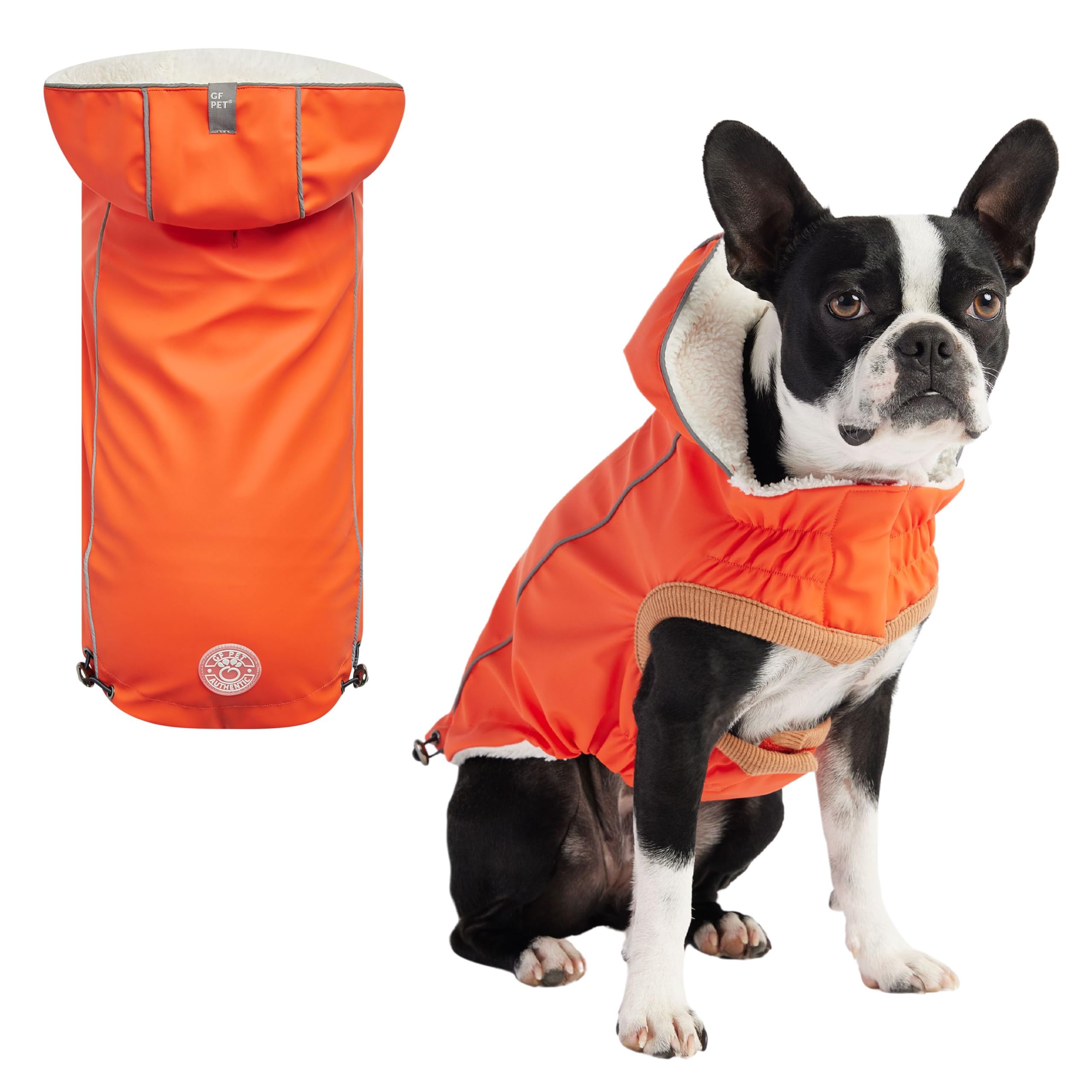 GF PET Raincoat for Dogs | Insulated & Reflective Waterproof Dog Rain Coat Jacket with Adjustable Hood, Neck, Chest | Comfortable & Easy-On Dog Rain