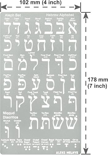 Miniatura 4 de Aleks Melnyk No.418 Plantilla de metal, alfabeto hebreo, letra hebrea, carta de apuesta Alef, apuesta de Aleph, plantilla judía, plantilla para