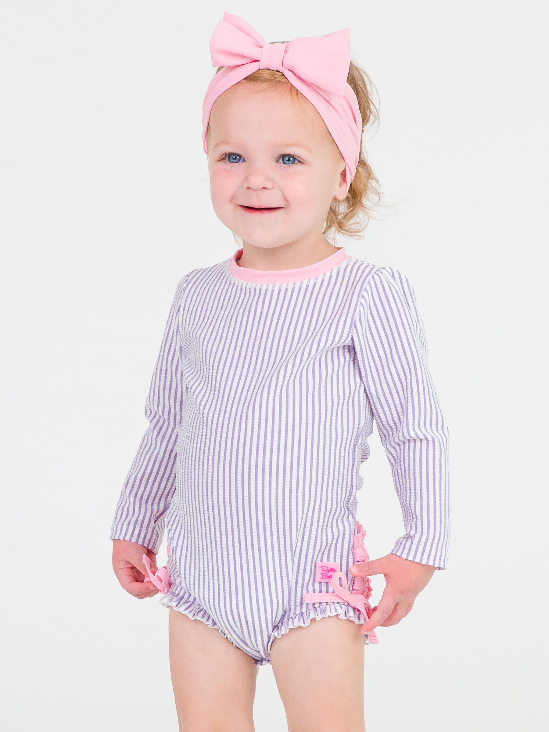 Rufflebutts Rash Guard Snapklik.com : RuffleButts Lavender Seersucker Long Sleeve One Piece ...