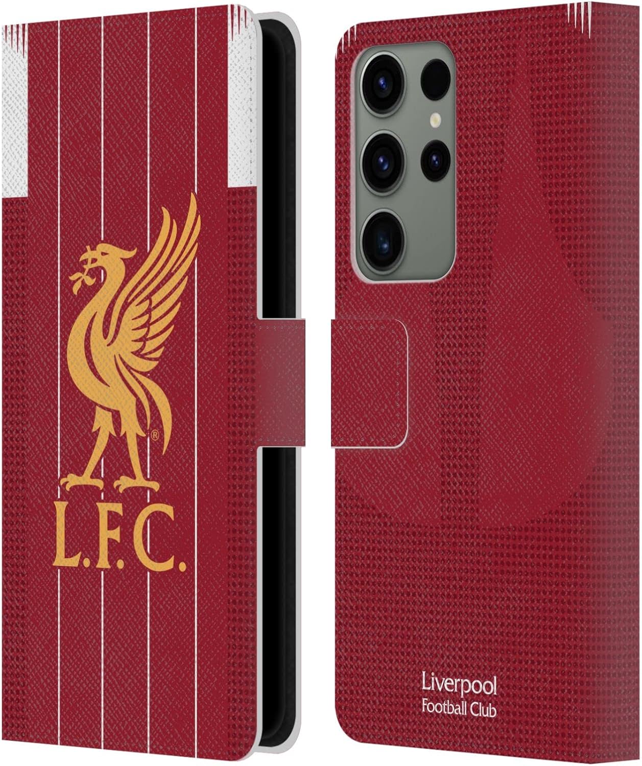 Head Case Designs Officially Licensed Liverpool Football Club Home 2019/20 Kit Leather Wallet Case Compatible with Samsung Galaxy S23 Ultra 5G