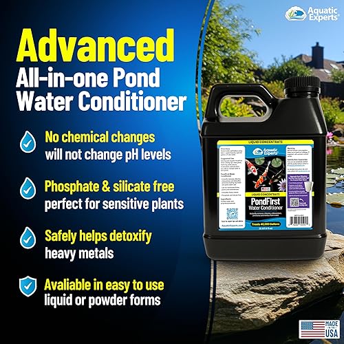 Miniatura 3 de Aquatic Experts PondFirst - Acondicionador de agua para estanques de peces, diclorador instantáneo concentrado para estanques de peces, hace que el