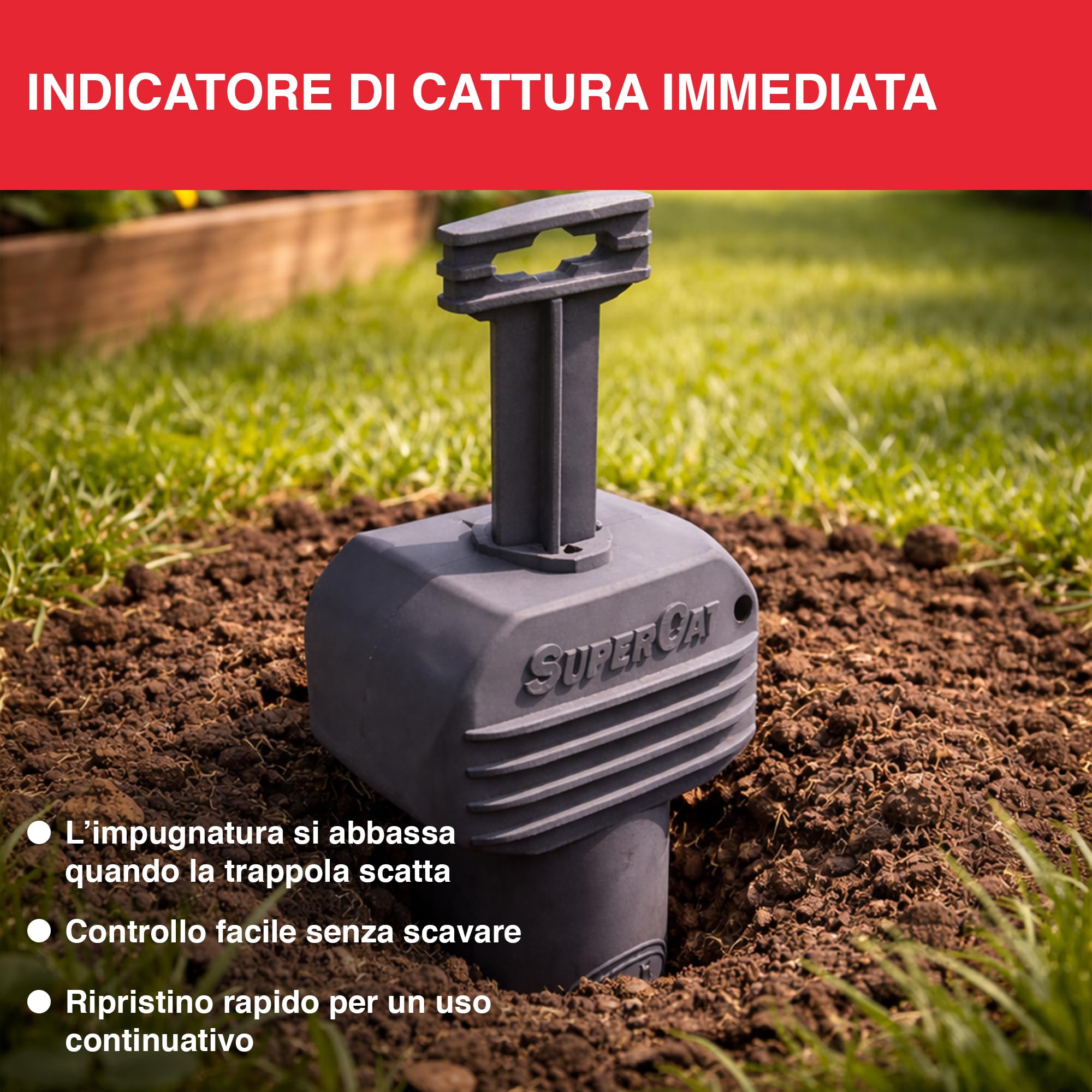 SWISSINNO Trappola Arvicola PRO SuperCat – Trappola a Scatto da Tunnel per Arvicole & Topi Campestri, Scatto Sensibile, Montaggio Facile, Cattura Roditori Riutilizzabile per Giardino – 1 Pezzo