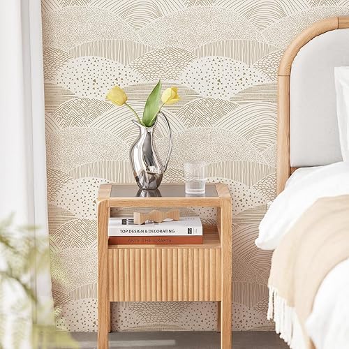 Miniatura 3 de Papel tapiz autoadhesivo removible para decoración de habitación, papel de contacto con puntoslíneas, 17.3 x 118 pulgadas, papel tapiz autoadhesivo