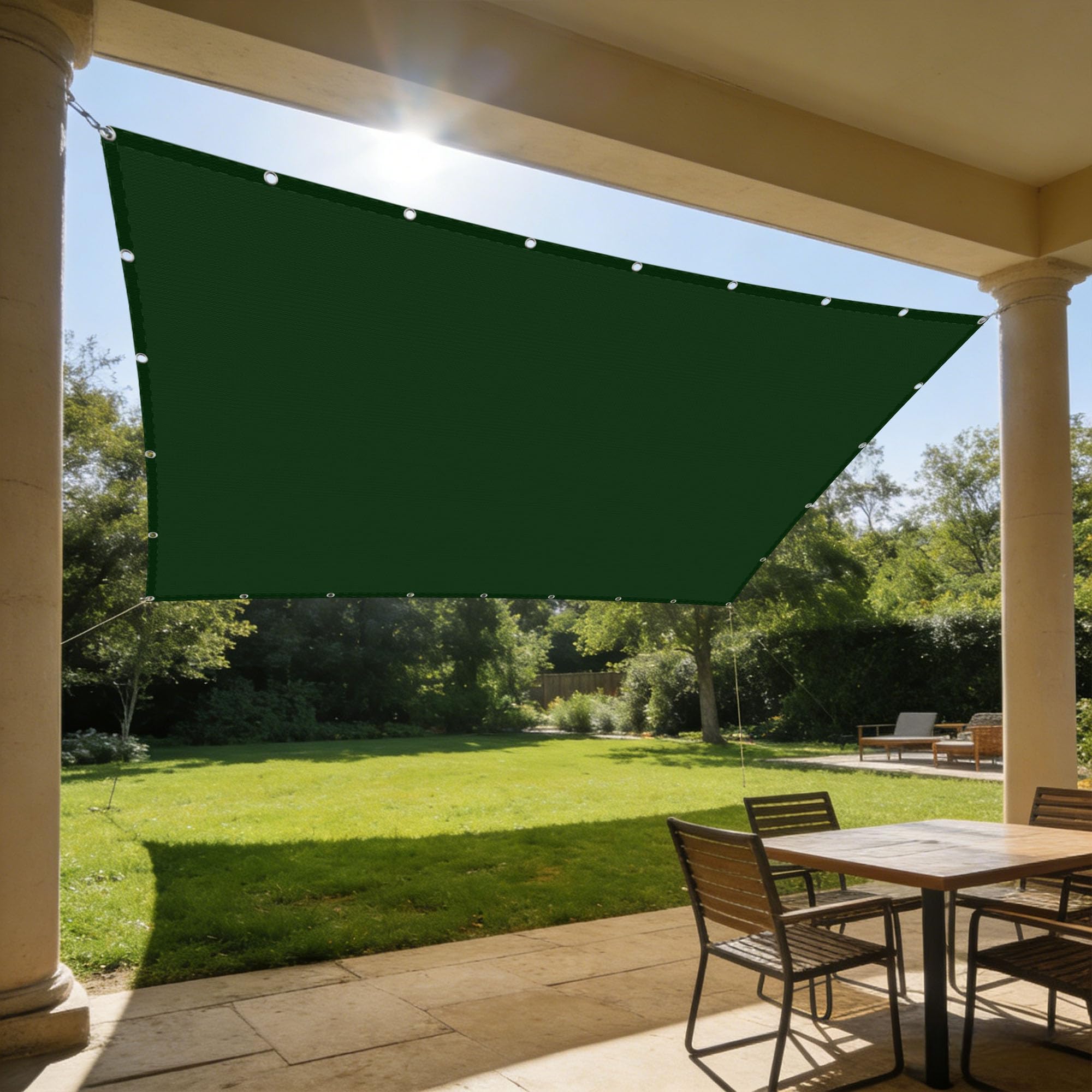 Voiles ombrages rectangulaire 140 x 600 cm contre la pluie au balcon