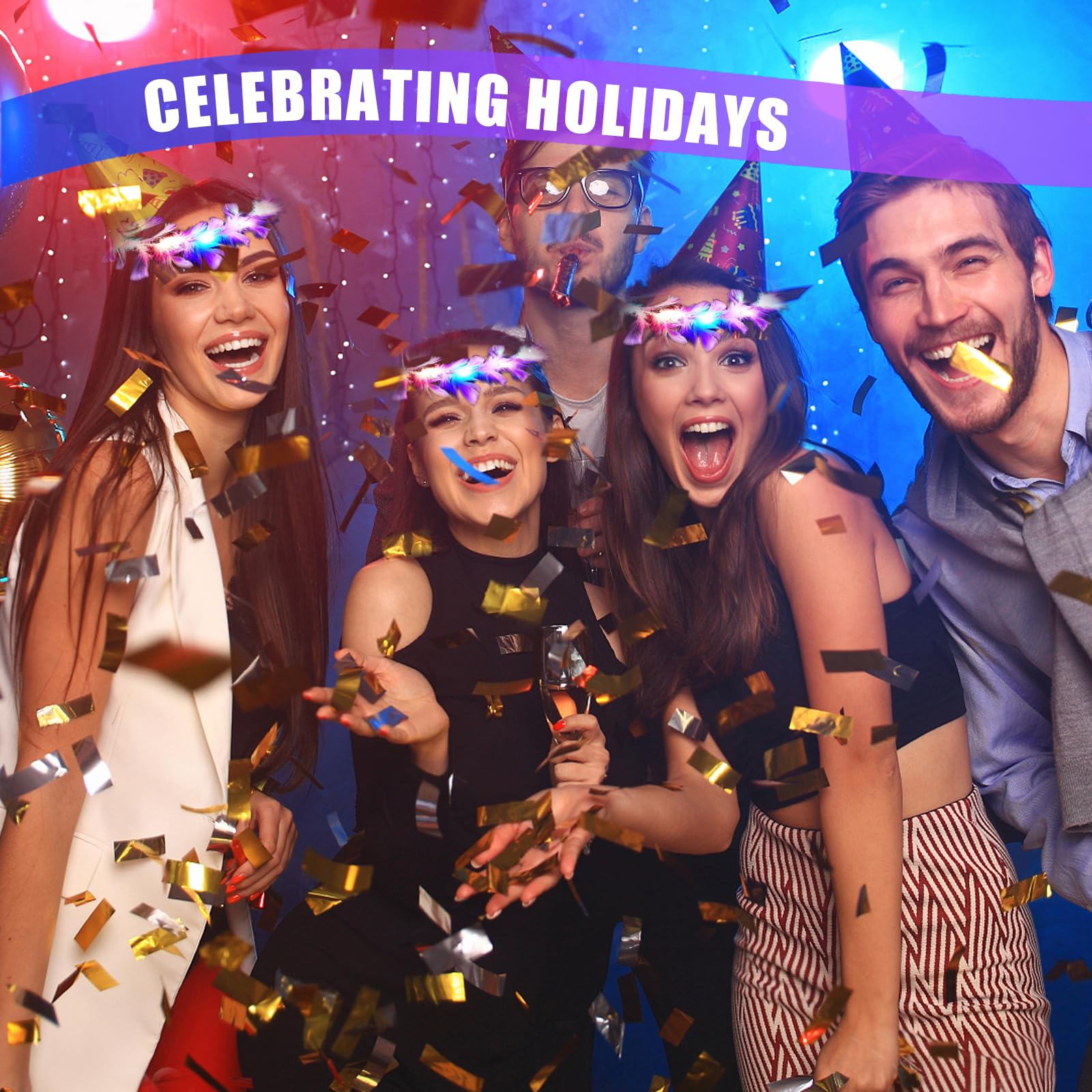 Lichtgevende hoofdband, 2 stuks led-haarbanden, lichtgevende gevlochten haarband, led-haaraccessoires, flashing led-haarbanden voor vrouwen en meisjes, kerstfeest, festival, bruiloftsdecoratie