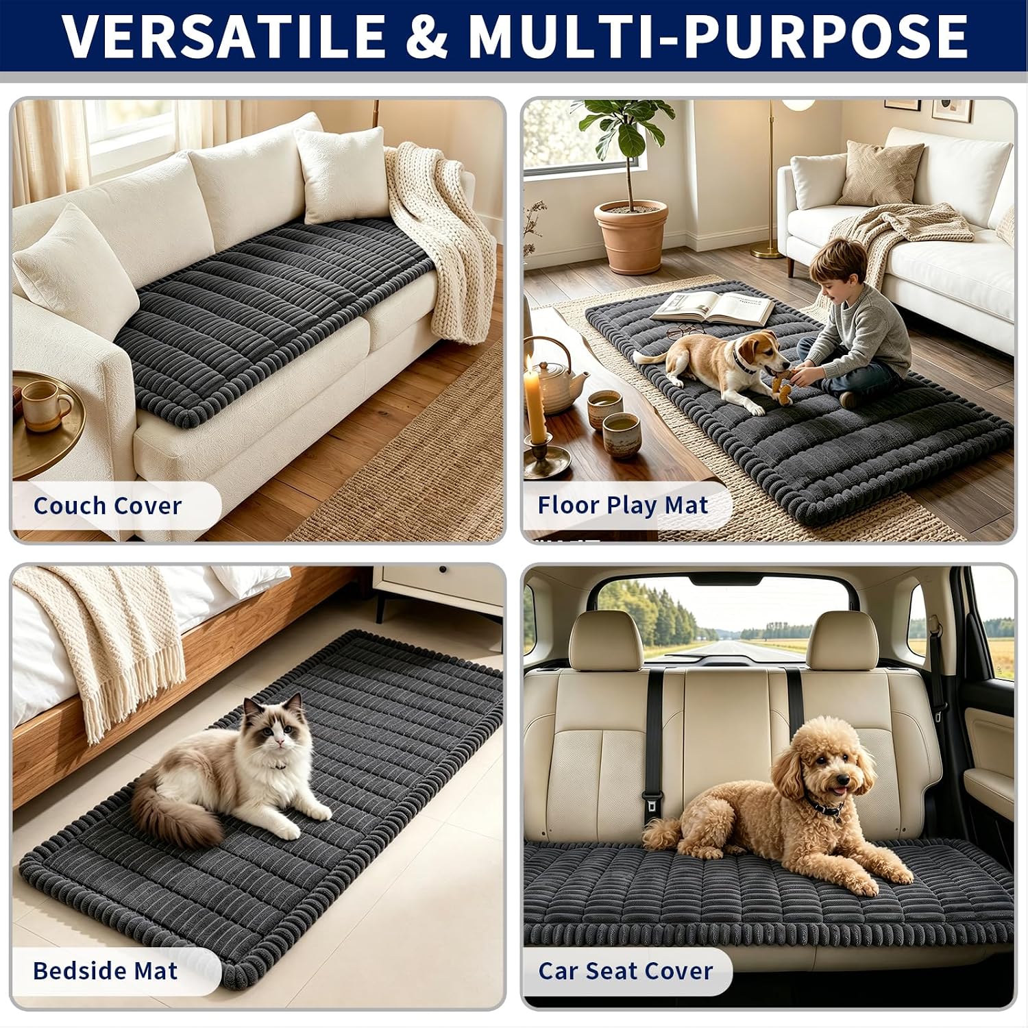 PureFit Non-Slip Couch Cover for Dogs Plush Pet Sofa Covers 27.6"x59"