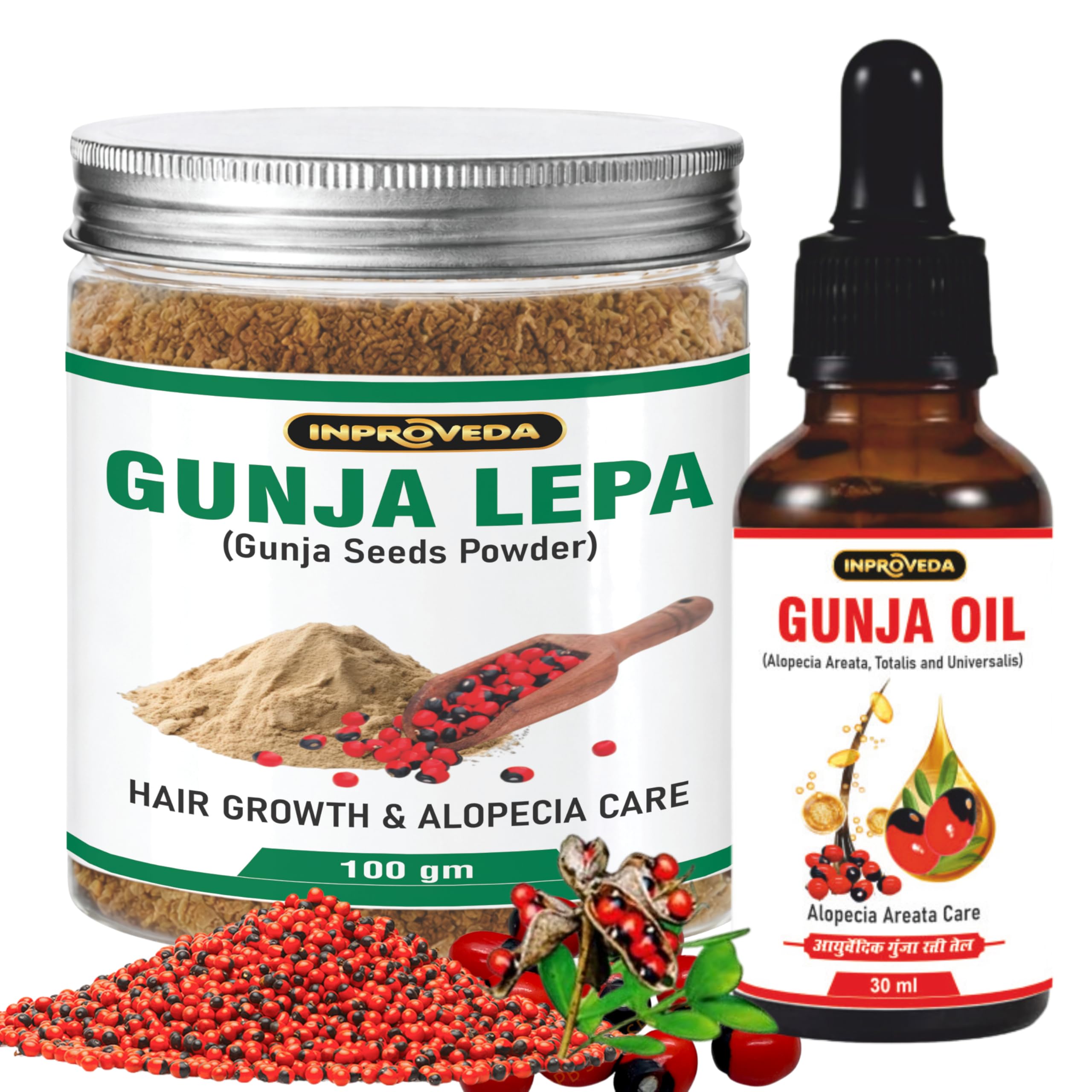 Gunja Hare care Powder for HairCare & Oil Combo | 100% Herbal & Safe for Use | Powder 100gm & Oil 30ml Combo Pack