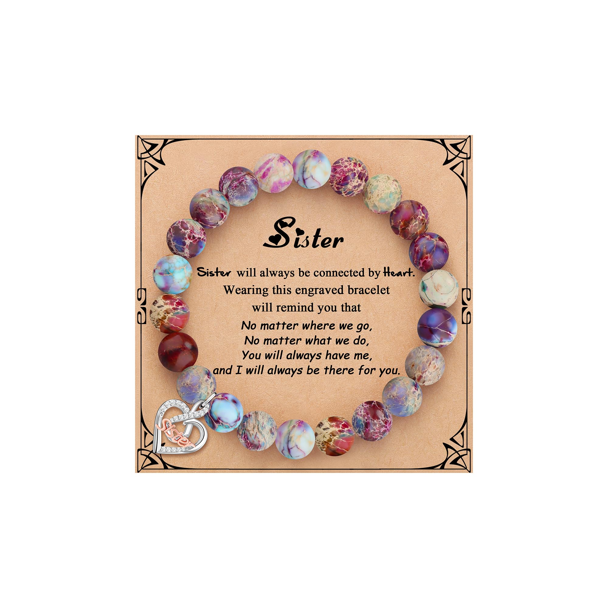 𝗚𝗶𝗳𝘁𝘀 𝗳𝗼𝗿 𝗪𝗼𝗺𝗲𝗻 𝗙𝗮𝗶𝘁𝗵 𝗖𝗿𝗼𝘀𝘀 𝗕𝗿𝗮𝗰𝗲𝗹𝗲𝘁 Mothers Day Birthday Christmas Ideas Gifts for Women, Natural Amazonite Colorful Imperial Jasper Infinity Love Heart Bracelets for Women