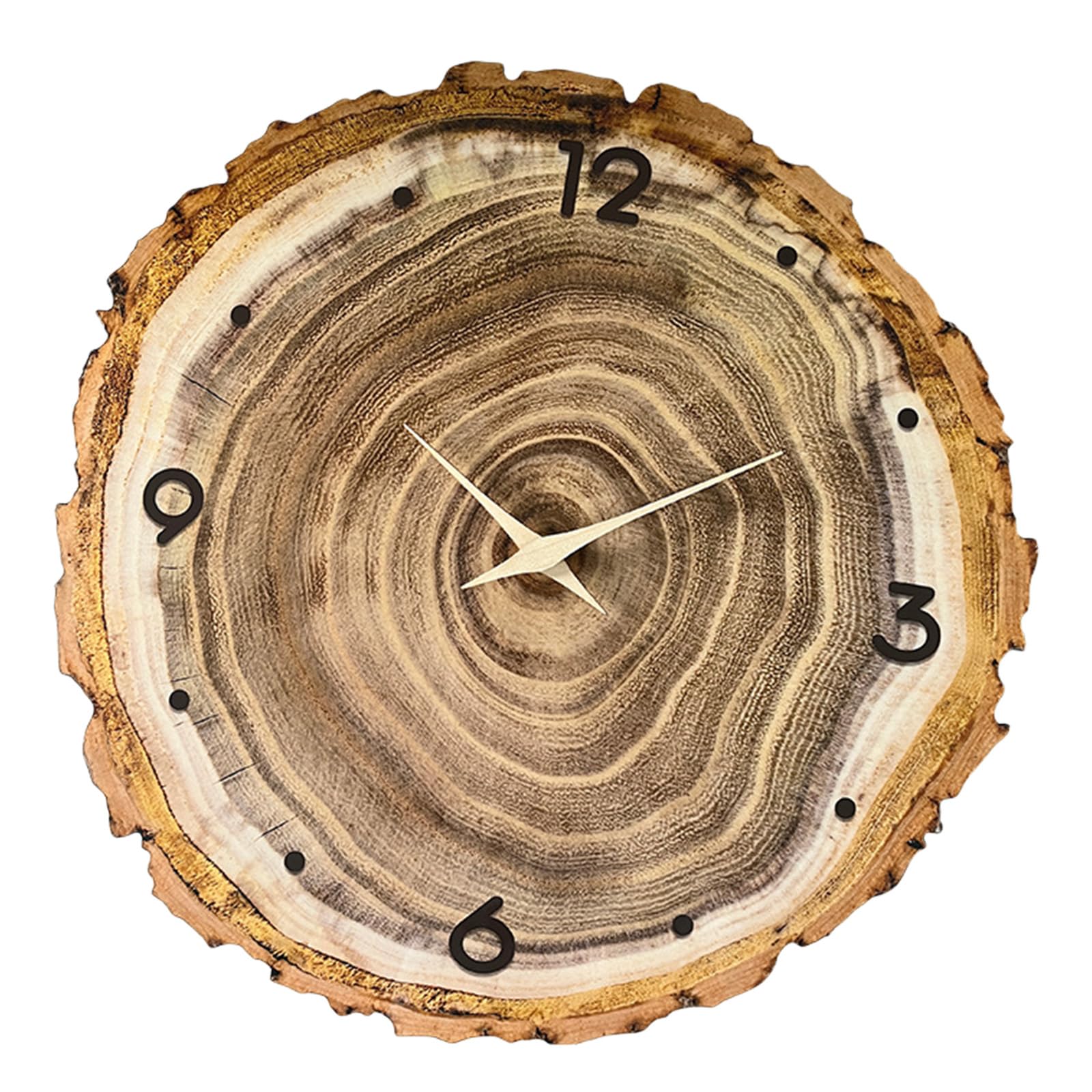 Elnwnnkc Decorative Farmhouses Annual Rings Wall Clock with Quiet Quartzs Movement for Kitchen Bedroom Battery Operated Minimalists Wall Clock
