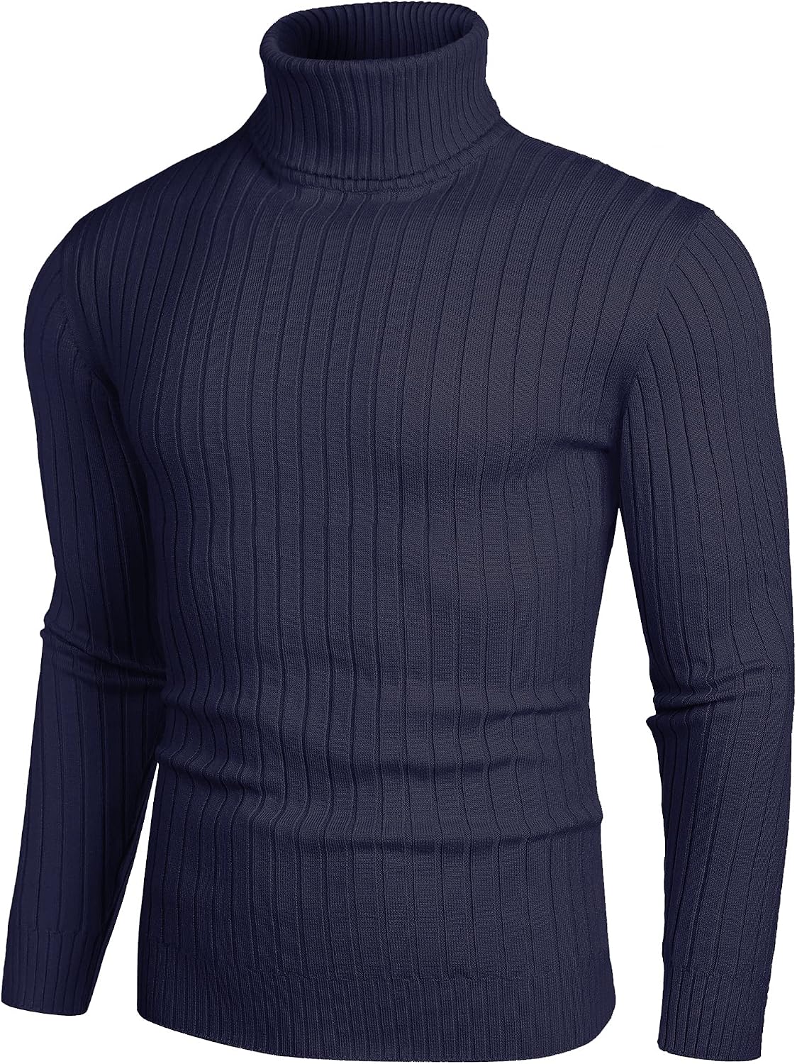 COOFANDY Men's Slim Fit Turtleneck Sweater Casual Pullover Sweater Lightweight Ribbed Sweater