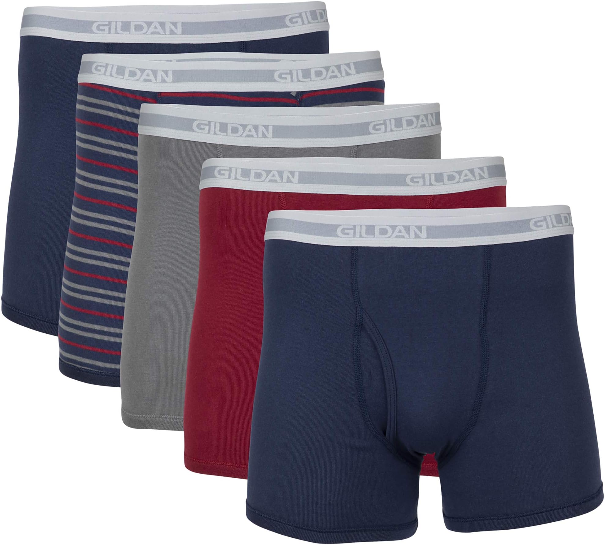 Gildan Men's Men's Regular Leg Boxer Briefs, Multipack Boxer Briefs (pack of 5)