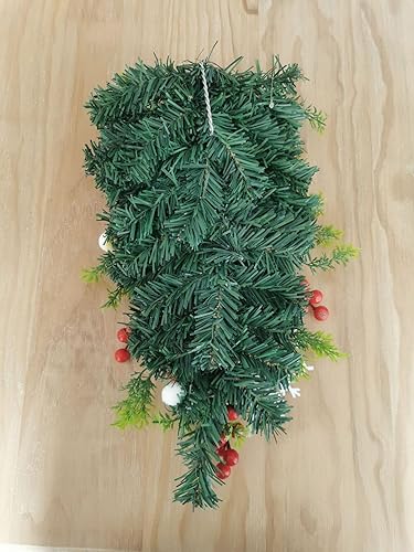 Miniatura 6 de Corona de bastón de caramelo de Navidad para puerta delantera, diseño de lágrima roja y blanca, decoraciones de Navidad con bastón de caramelo,