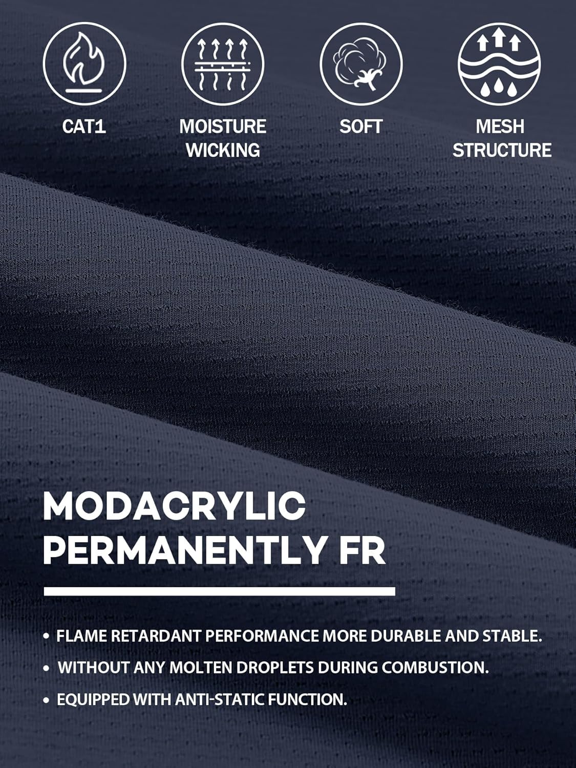 FR Shirts Flame Resistant Shirt 5.5OZ Modacrylic Permanently Flame-Retardant FR Baselayer for Men Light Weight CAT1 - Image 3
