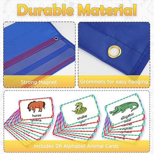 Miniatura 7 de Aizweb Tarjeta flash del alfabeto de borrado en seco para pared de palabras en el hogar, aula, seguimiento de letras, aprendizaje ABC para niños