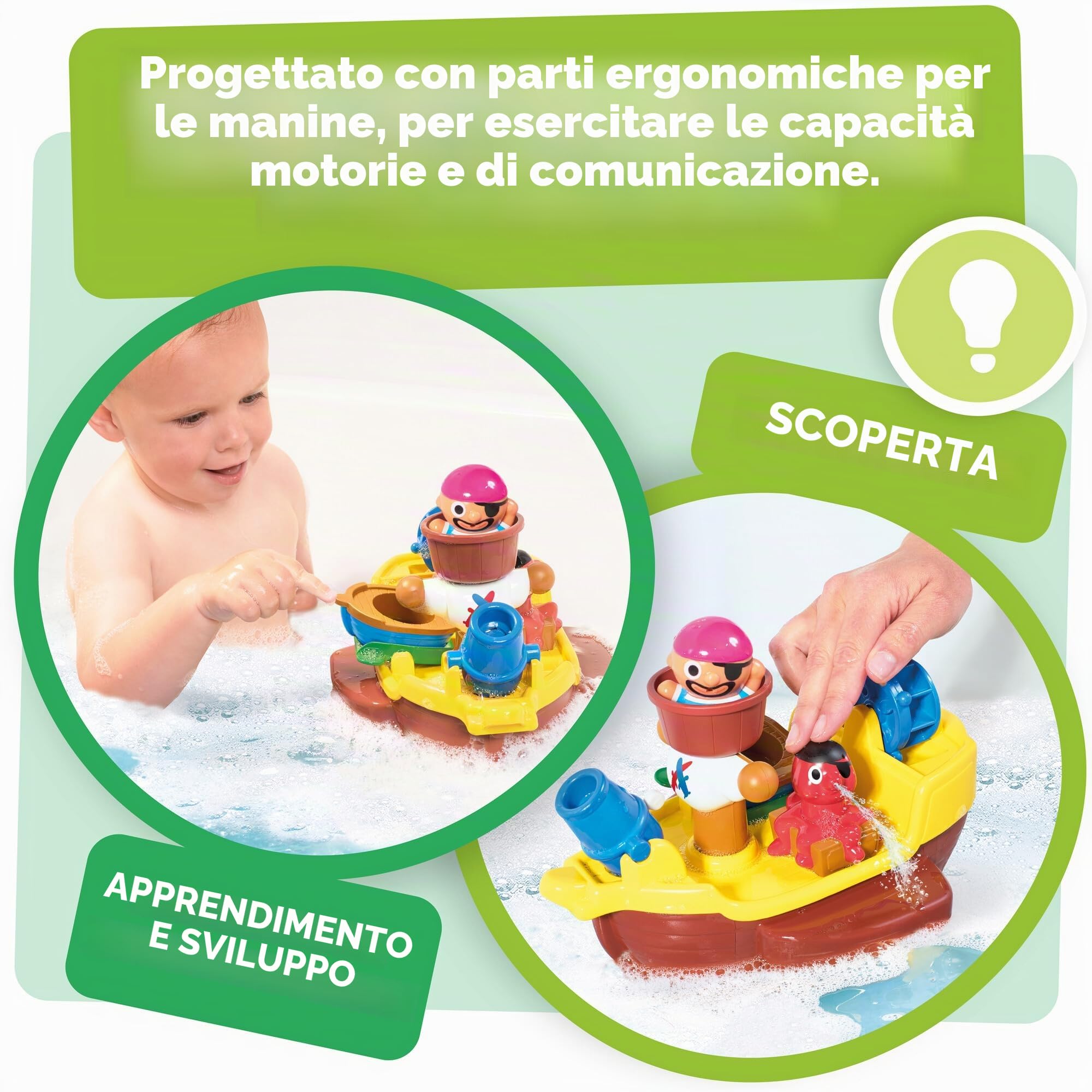 TOMY Toomies Pirate Bath Baby Bath Toy, Shower Baby Toy for Water Play in the Bath, Kids Bath Toy Suitable for Toddlers & Children, Boys & Girls from 18 Months+