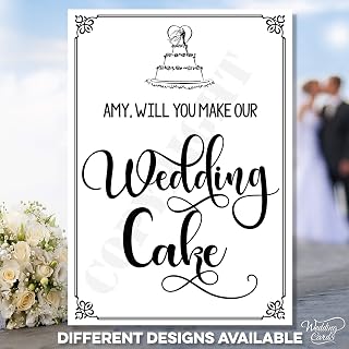 Divertida tarjeta personalizada con cualquier nombre, colores y texto, para tarta de boda (tamaño A6) (papel fotográfico blanco brillante de 260 g/m²)