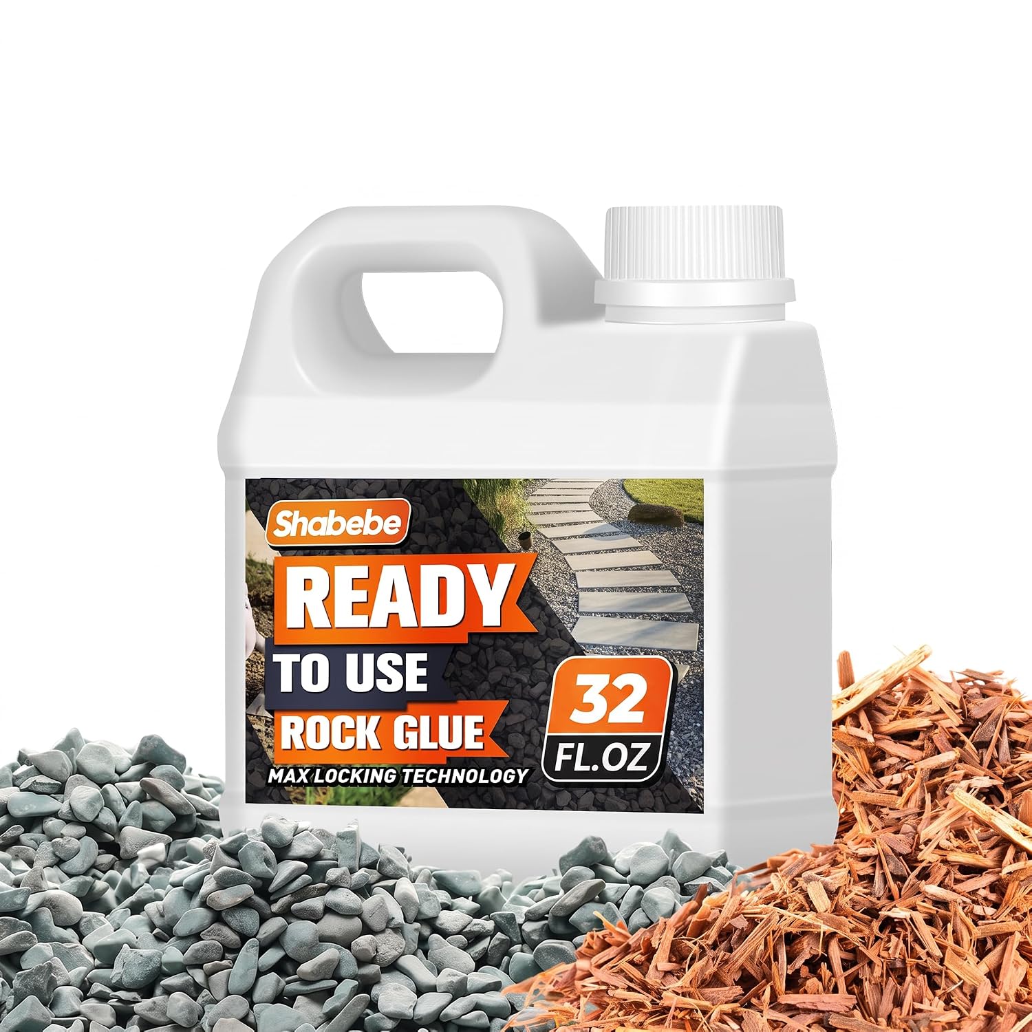 Rock Glue, 32OZ Ready-to-Use Mulch Hold for Landscaping, 100% Water-Permeable, Pet-Safe Non-Toxic Landscape Glue Spray for Rocks Binder, Patios Pea Gravel Stabilizer