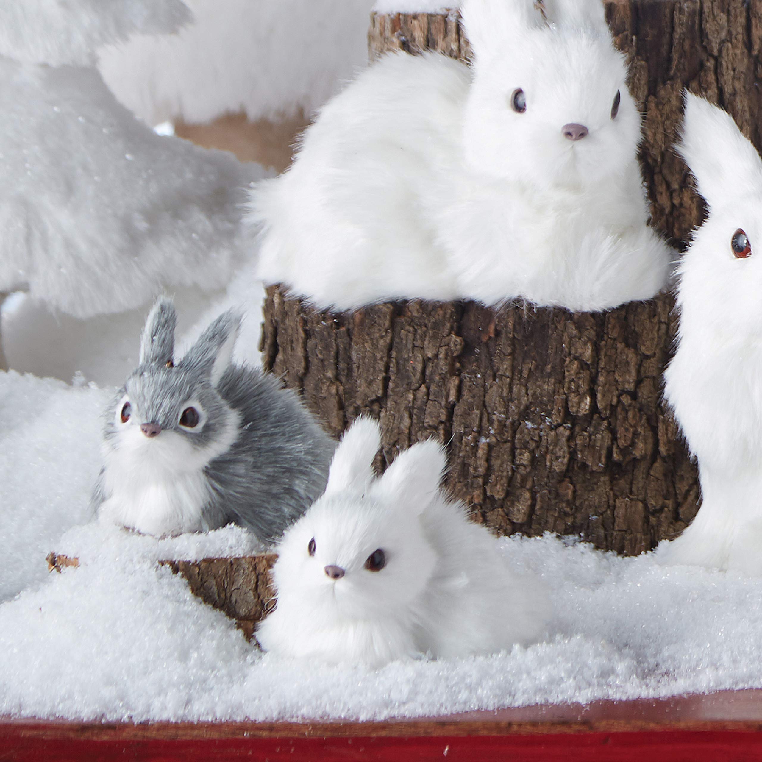 Amazon.com: RAZ Imports Faux Fur Rabbit Figurine Ornaments - Set