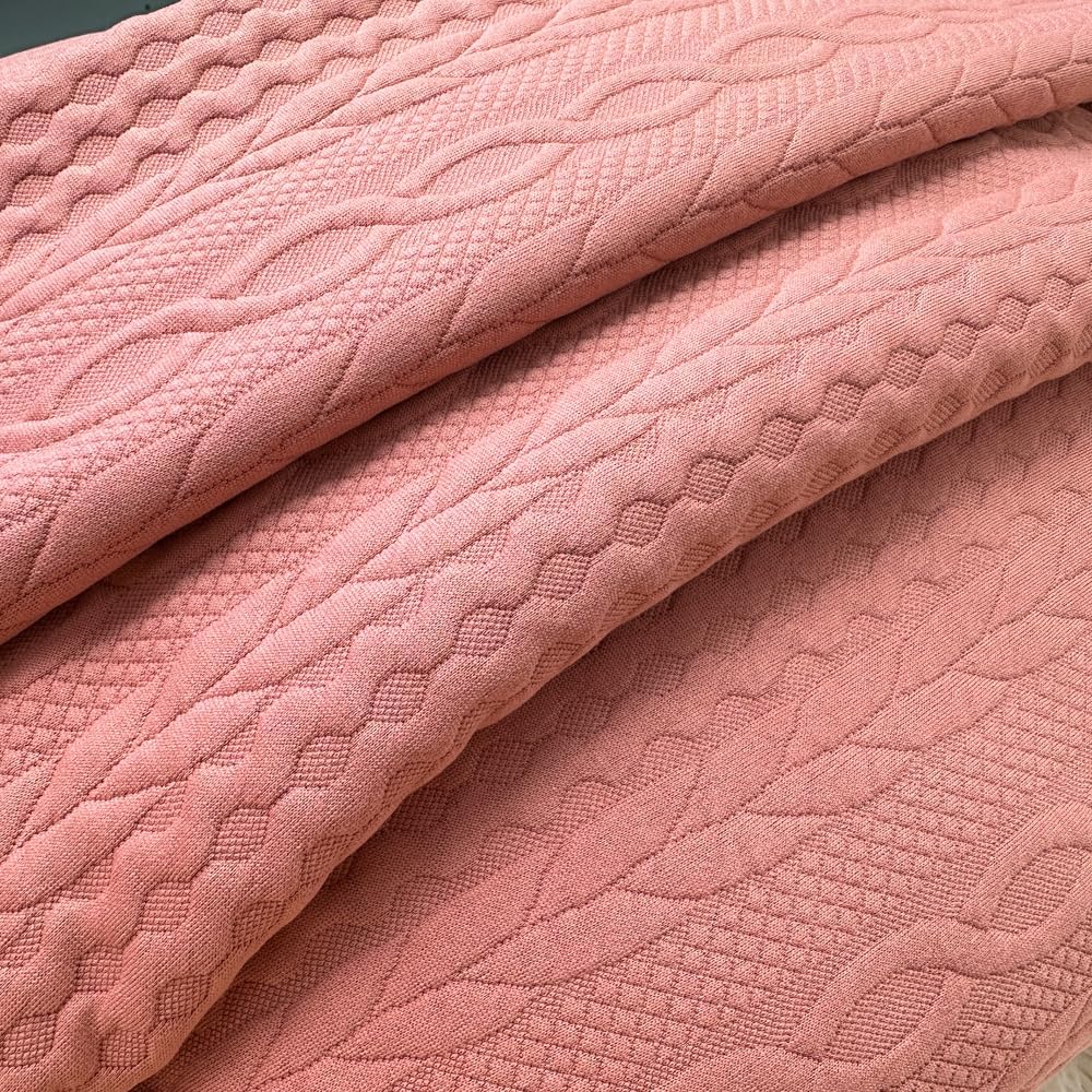 Booque Valley Throw Pillow Covers, Pack of 2 Super Soft Elegant Modern 3D Embossed Patterned Coral Cushion Covers Decorative Stretchy Pillow Cases for Sofa Bed Floor, 22 x 22 inch(Coral)