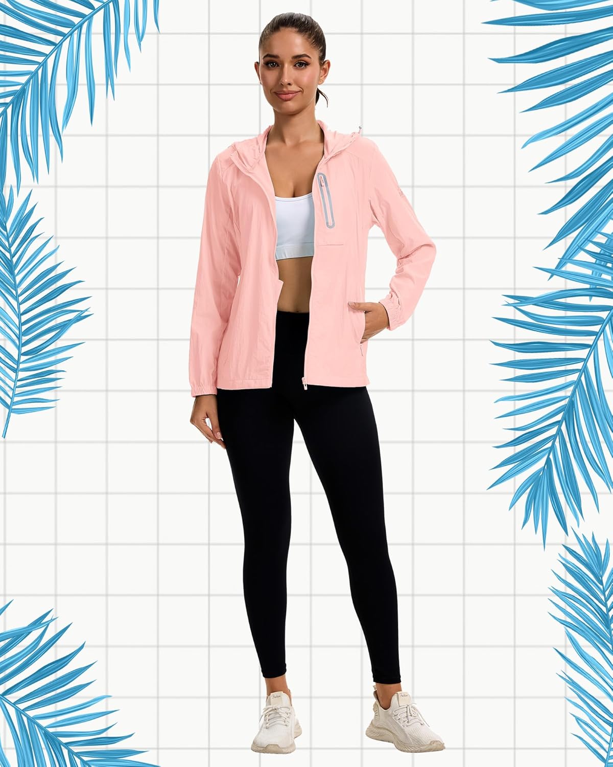 2 Pack Women's UPF 50+ UV Sun Protection Hoodie Jackets SPF Lightweight Sun Shirt with Pocket Full Zip Hiking Hoodie - Image 7