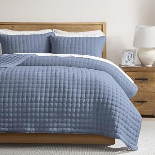 WDCOZY Cloud Soft Quilt Set, Twin Size, Dusty Blue, 2 Pieces 68x90 inches