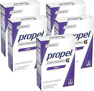 Powder Packets Grape with Electrolytes Vitamins and No Sugar, 50 Count, 10 Count (Pack of 5)