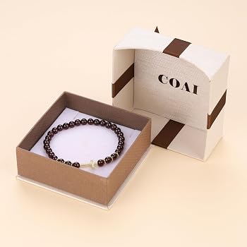 COAI Bracciale Crocifisso da Uomo e da Donna con Perline di Pietre Dure Naturali Occhio di Tigre, Bracciale Occhio di Tigre Unisex S