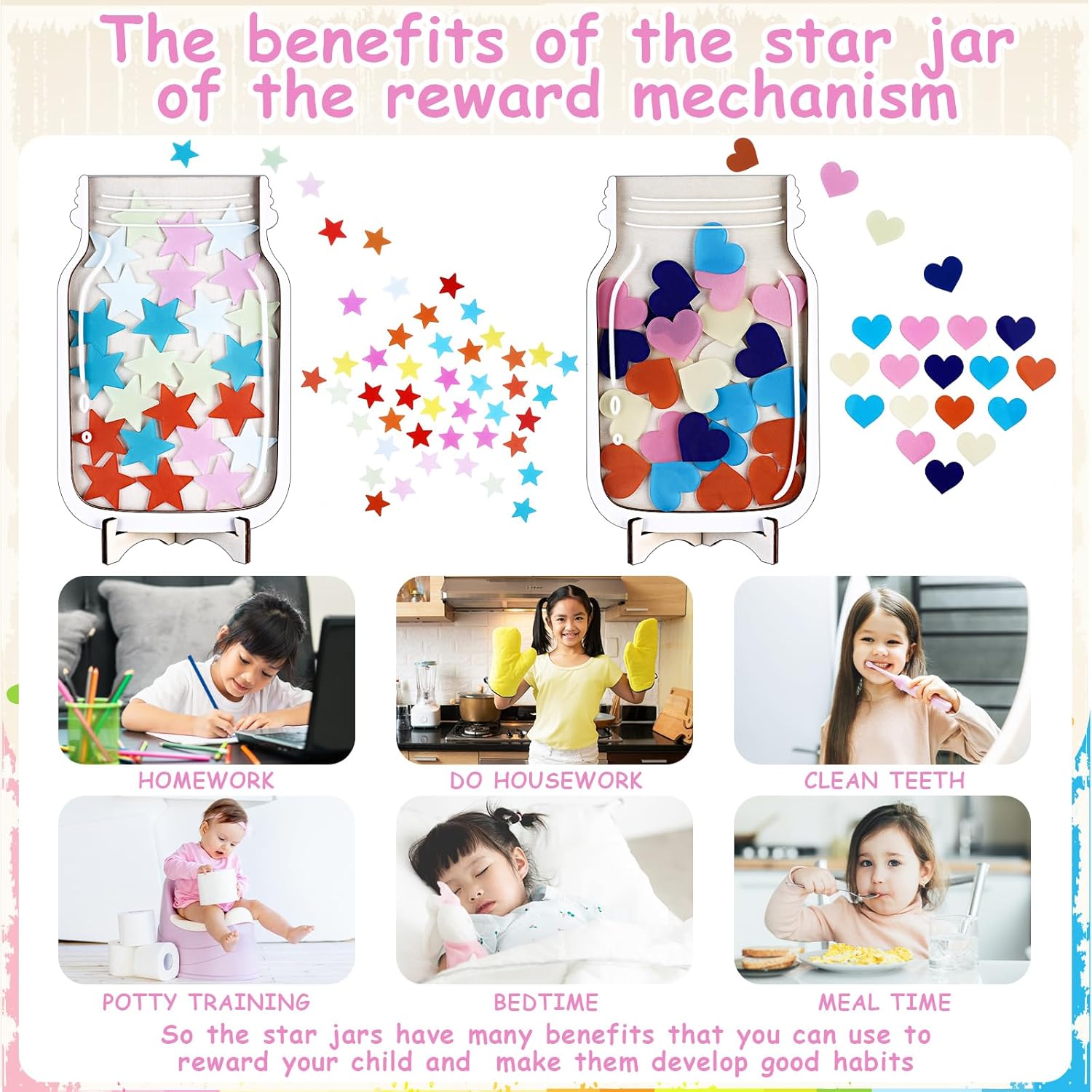 3 PCS Magnetic Reward Jars Personalized Magnetic Reward Jars for Students Classroom Reward System Home Chore and Responsibility Chart Good Behavior Management Tools Classroom Must Haves