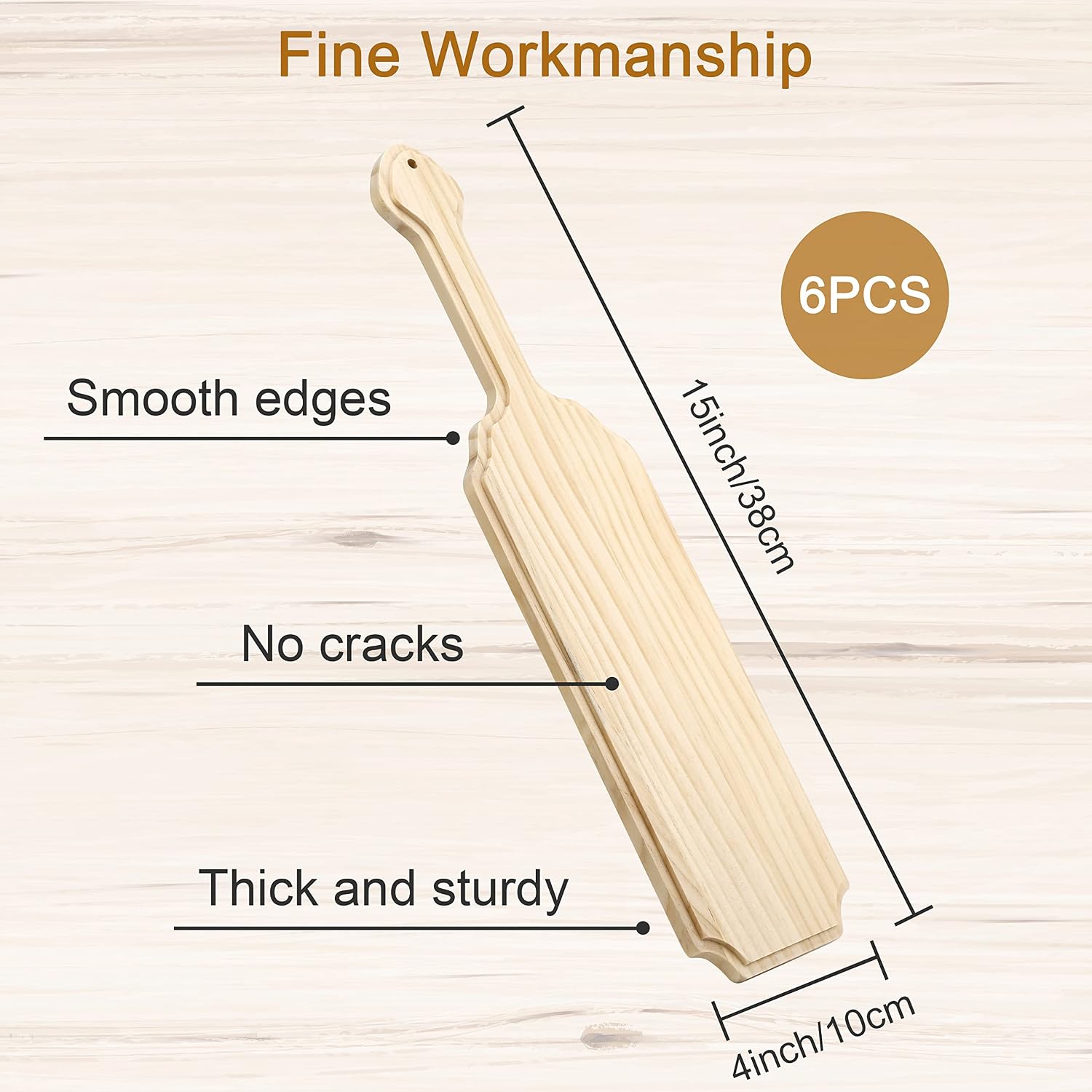 Pllieay 6 Pcs 15 Inch Unfinished Wooden Greek Fraternity Sorority Paddle - Pine Wood Great for DIY Arts Crafts