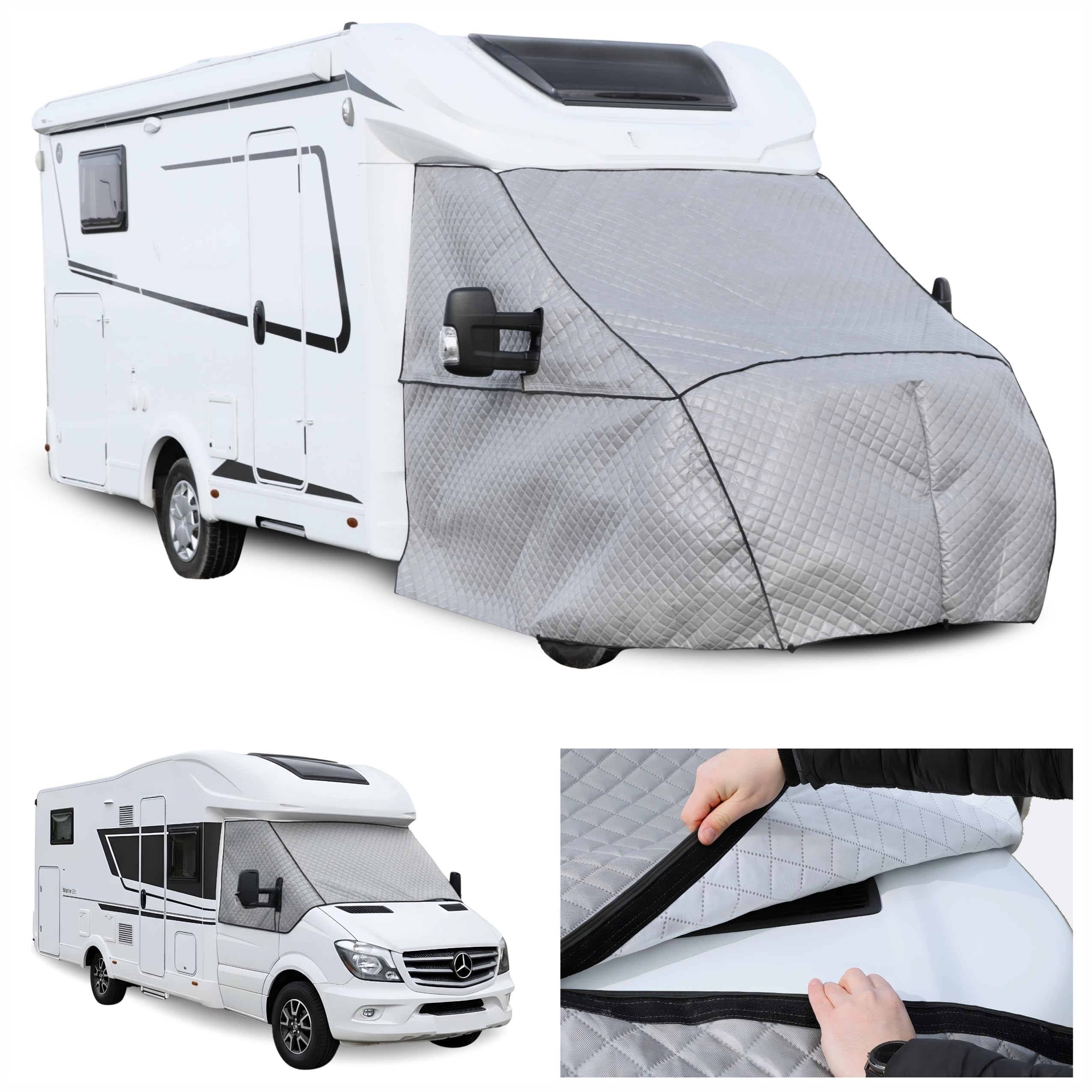 Thermomatte Außenisoliermatte für Mercedes Sprinter II W906 2006-2018 Wohnmobil, Frontscheibenabdeckung Fahrerhaus, Thermoschutz Sonnenschutz Winter Schnee EIS Abdeckung, 5-lagige Thermomatten