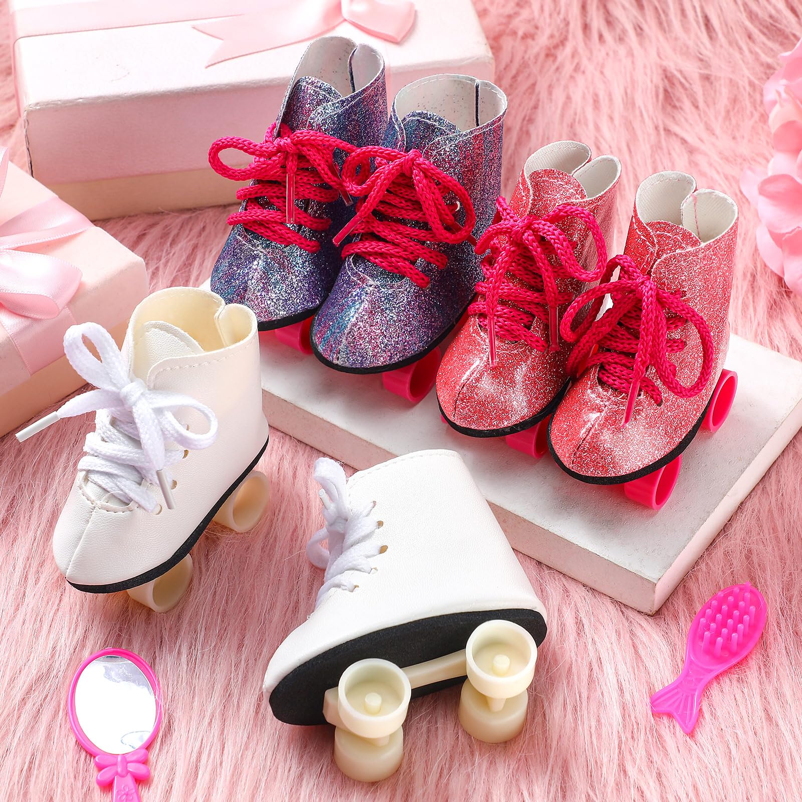 American Doll Clothes 43 Cm Baby Dolls Shoes Newborn Fashion White