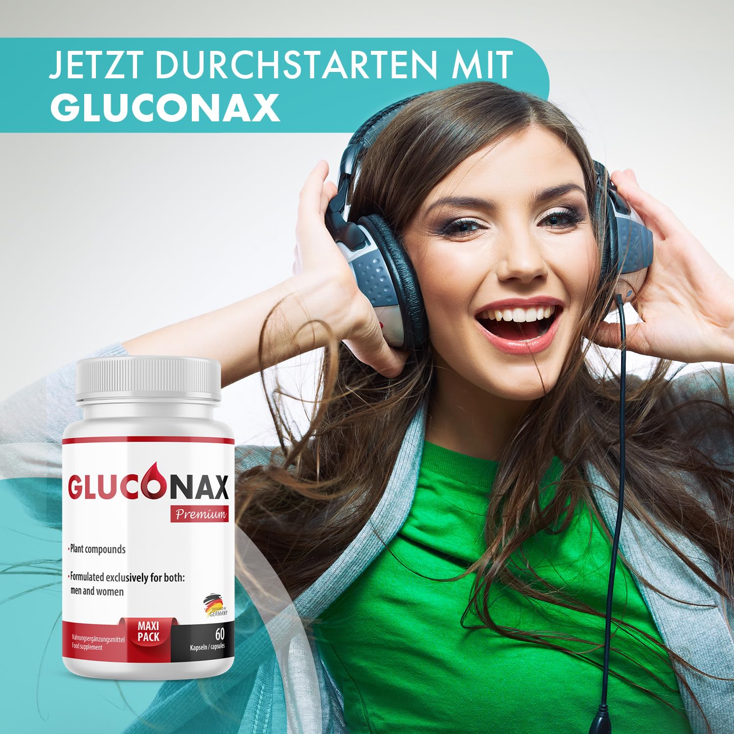 Gluconax Kapseln Premium - Maxipack - für Mann und Frau - mit 60 Kapseln Monatsvorrat 1x