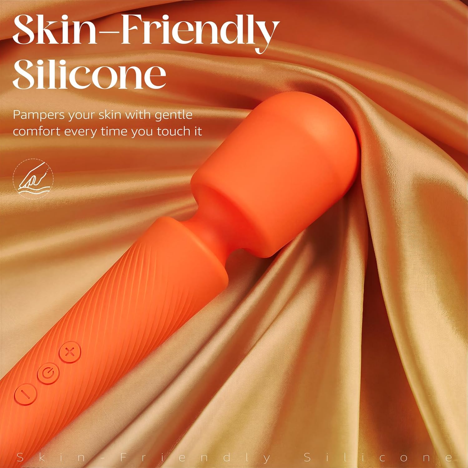 MOOLIGIRL Handheld Massager-Cordless Massage Tool with 4 Speeds 5 Modes, 360° Flexible Head, IPX6 Waterproof & Body-Safe Silicone for Muscle Relaxation