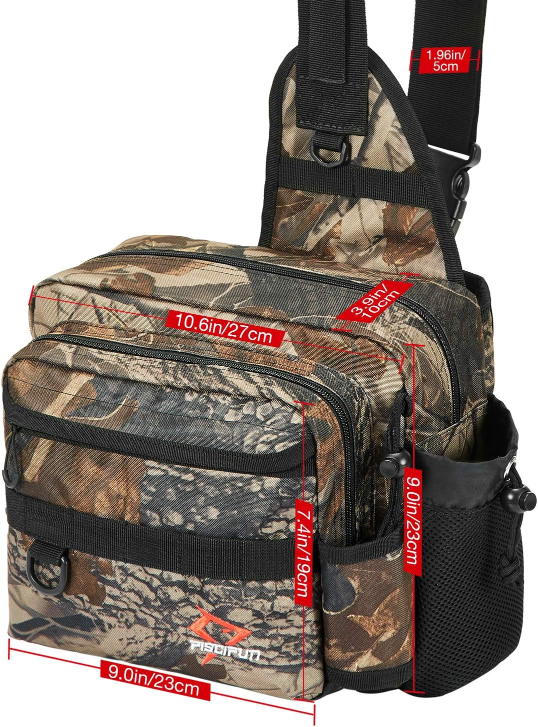 Piscifun Sling Fishing Tackle Bag, Outdoor Fishing Storage Pack, Water-Resistant Fishing Bag Cross Body Sling Bag Camouflage : Sports & Outdoors