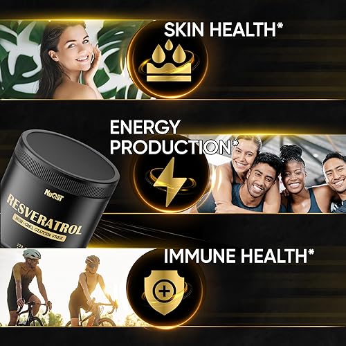 Miniatura 3 de NUQIIT Suplemento Trans Resveratrol 1000mg - Beneficios impresionantes para el sistema inmunológico, la producción de energía y el apoyo a la salud