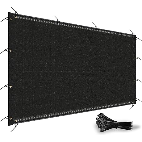 100 Percent Privacy Fence Screen with 6x100ft Mesh Shade Netting