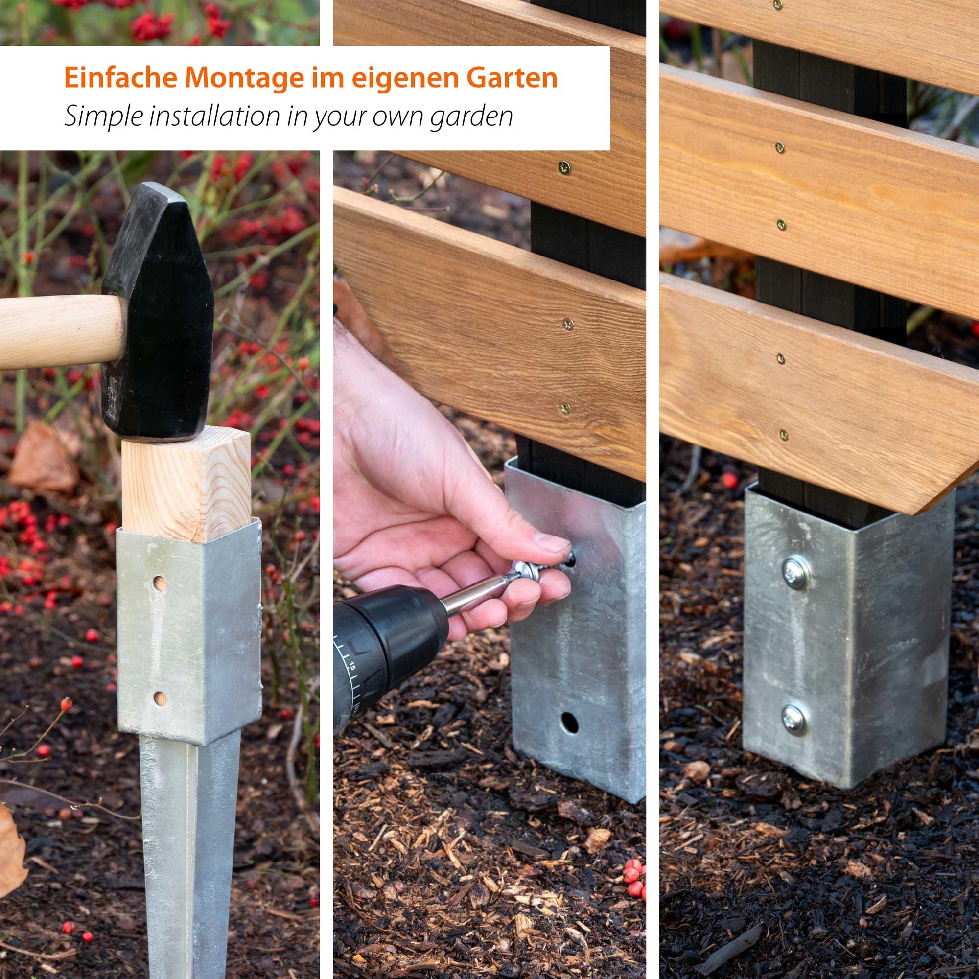 dobar® Green Label Rankhilfe Abstractus in Blattform zweifarbig aus Holz - Rankgerüst stehend mit Pfahl für Garten - Pflanzstütze für Kletterpflanzen