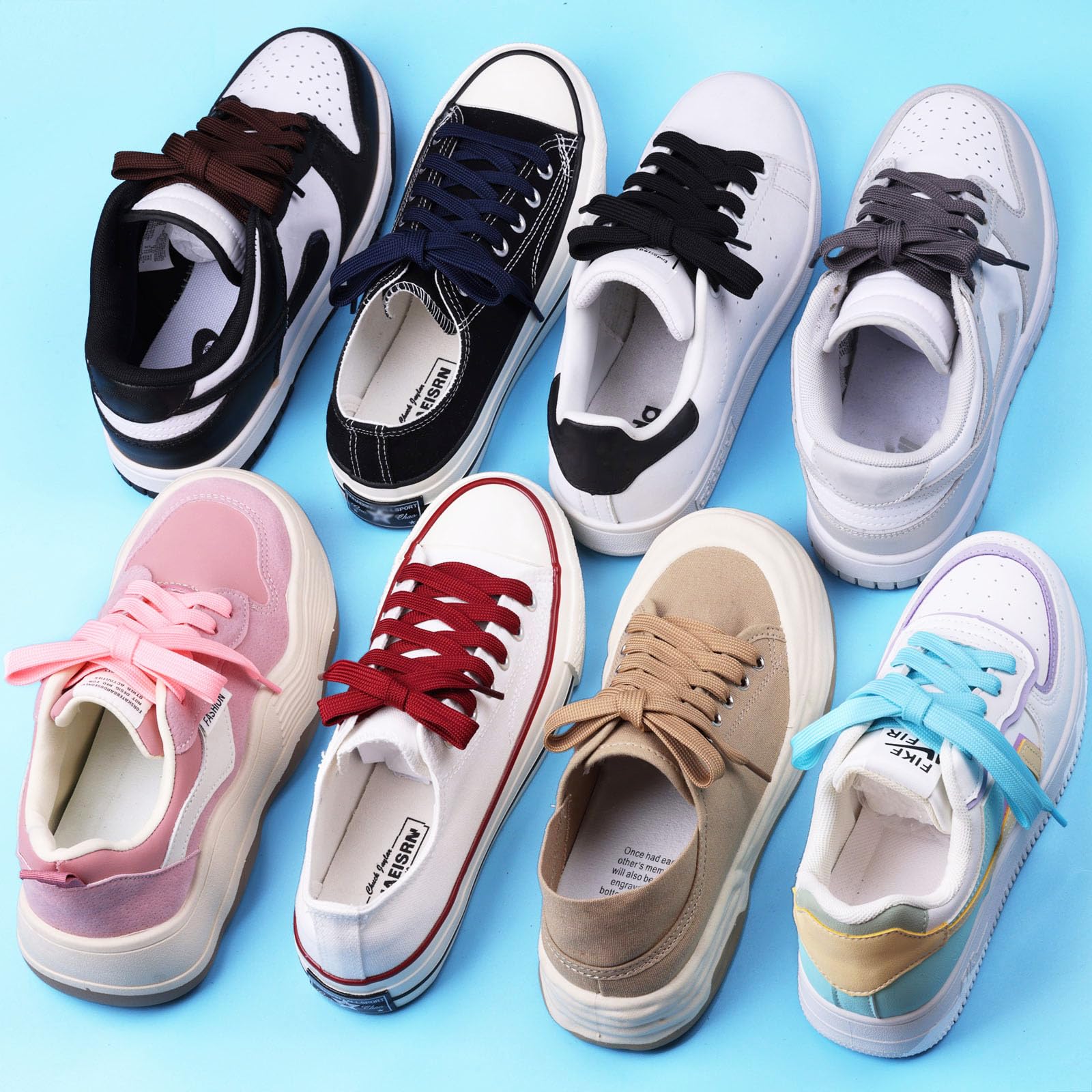 Olukssck - 2 Pares de Cordones Planos, Cordones duraderos de Repuesto de 10 mm de Calidad para Zapatos de Deporte, Zapatos de Ciudad — view 5