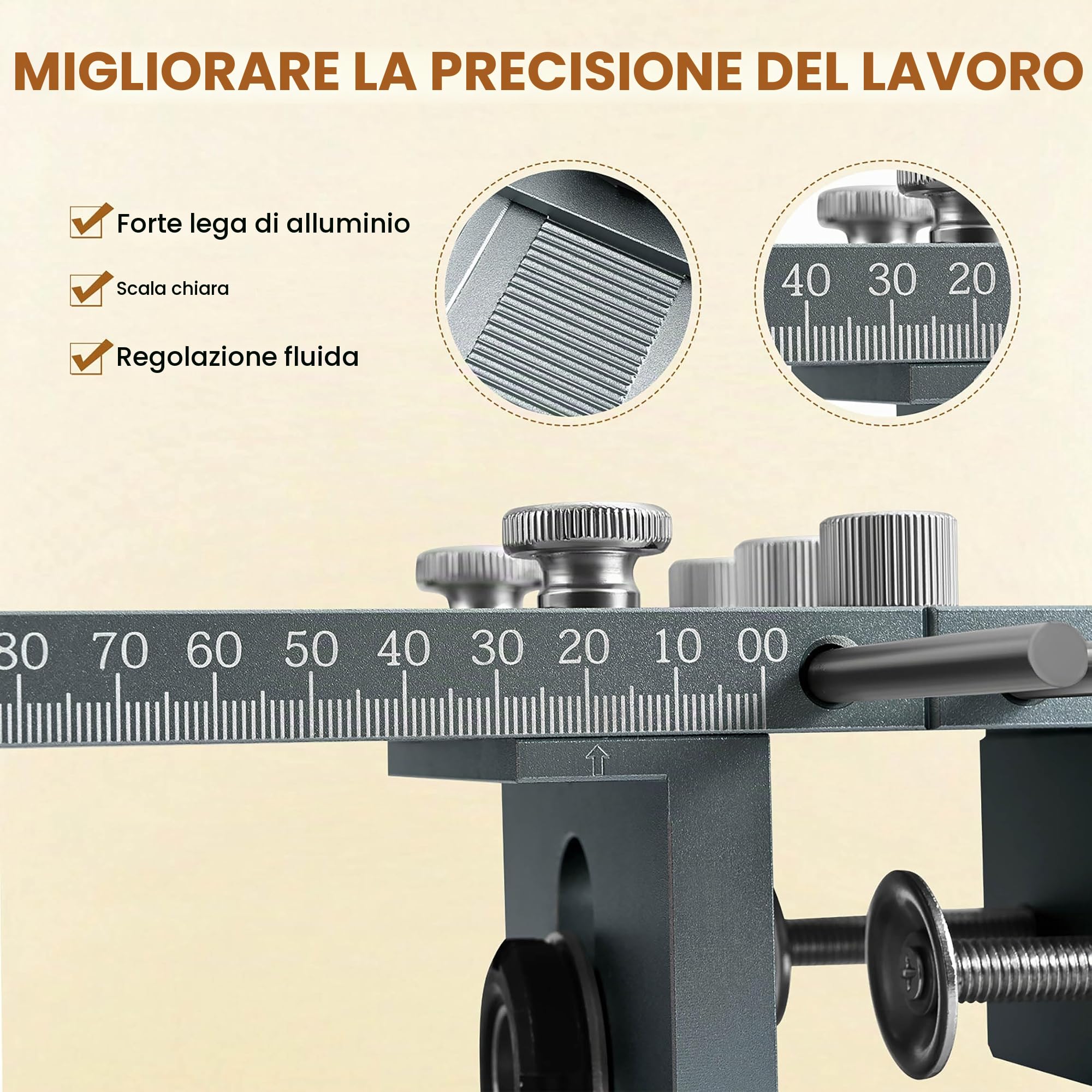 6 8 10 mm Kit di Utensili Guida per Trapano 3 In 1 con Clip di Posizionamento Punzonatrice Regolabile per Guida di Perforazione, Kit di Guida per Trapano