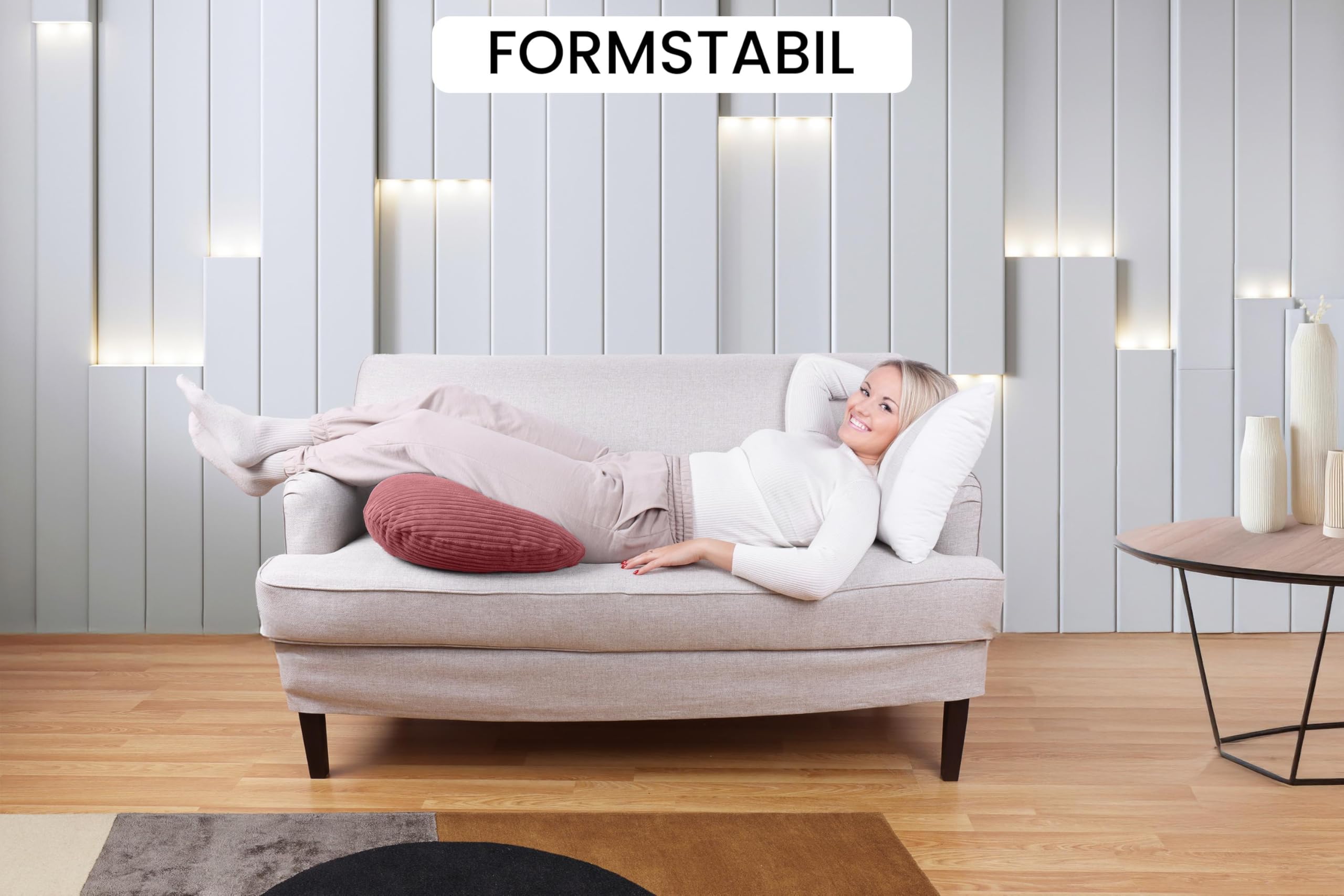 Amilian Stillkissen - Stillmond/Stillhörnchen – Schwangerschaftskissen und Lagerungskissen für Mama und Baby - mit Füllung und abnehmbarem Bezug, waschbar - Herzschimmer
