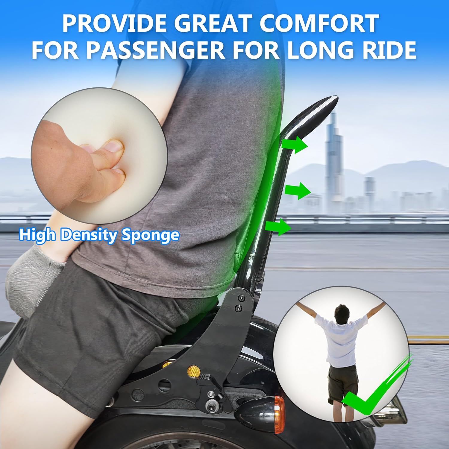 Detachable Docking Sissy Bar Rear Passenger Backrest For Harley Softail,Sport Glide FLSB Dyna,Low Rider S ST FXLR FXRST FXLRS FXLRST 2018-2025 Models Accessories