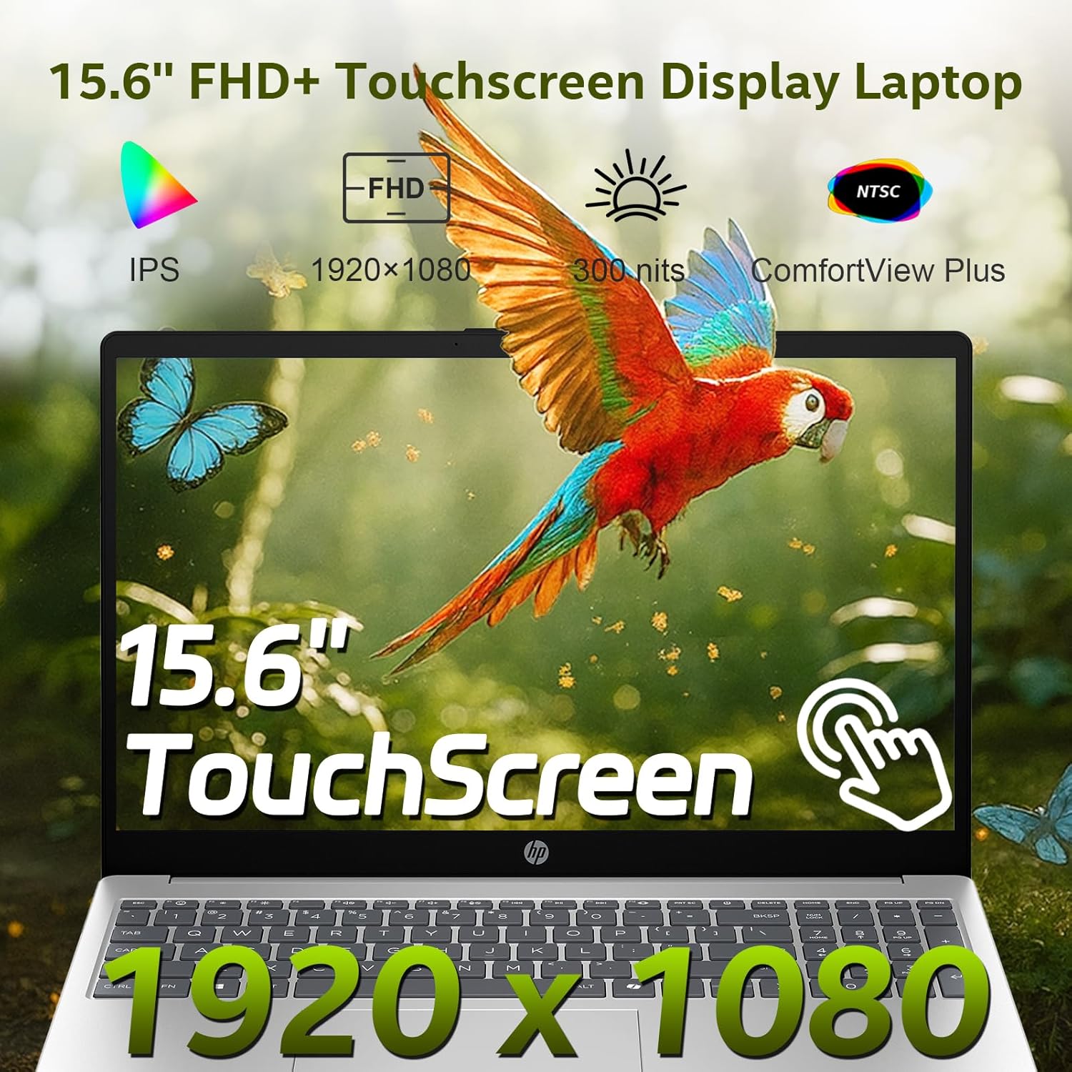 HP 15.6" Touchscreen Laptop, Intel Core i7-1355U (10-Core, Up to 5.0GHz), 20GB RAM 512GB SSD Windows 11 Pro, 15.6" FHD IPS, Copilot AI, Numeric Keyboard, Type-c, Patented KB Kit