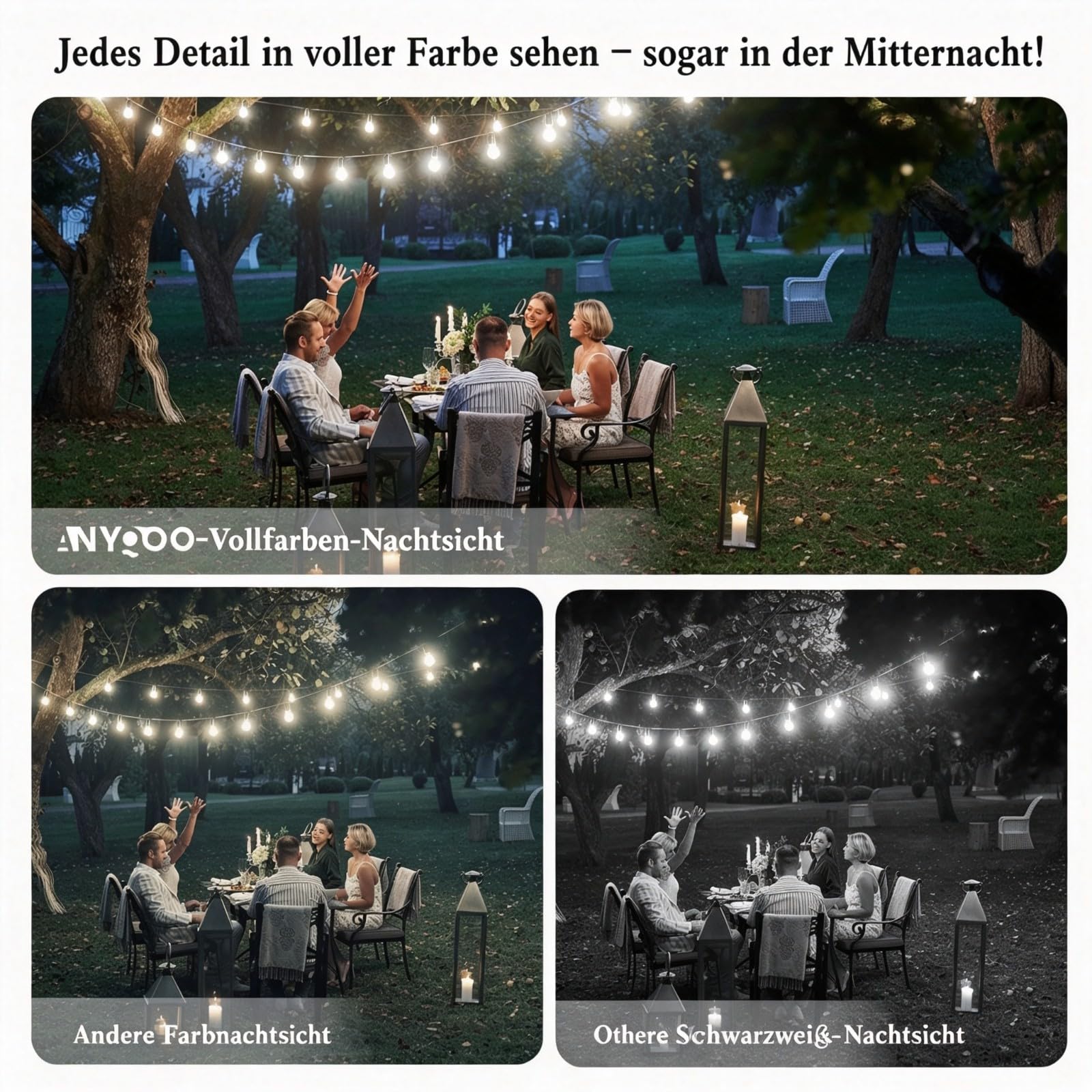 ANYQOO Fensterkamera Innen, 3MP 2K 2,4G & 5GHz Dualband WiFi, 2er-Pack | KI-Farbnachtsicht, 108° Weitwinkel, 3-fach Zoom, 24/7 Aufnahme, Anti-Reflex, ohne Bohren, Personen-/Fahrzeugerkennung