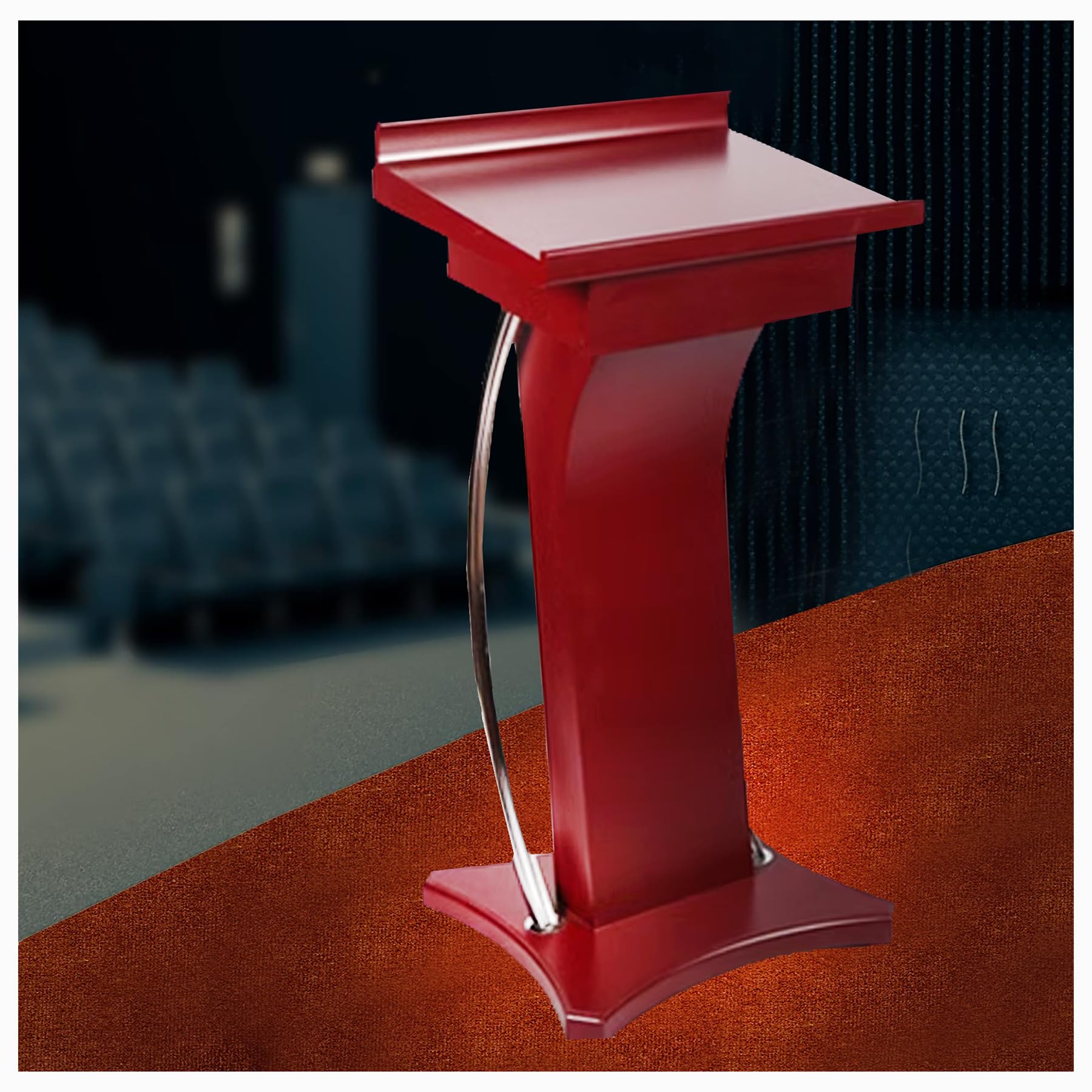 Generisch Rednerpult aus rotem Holz – Multifunktionales Rednerpult für Kirche, Klassenzimmer, Restaurant, Konferenz und Präsentation – Elegantes Design für professionelle Anwendungen