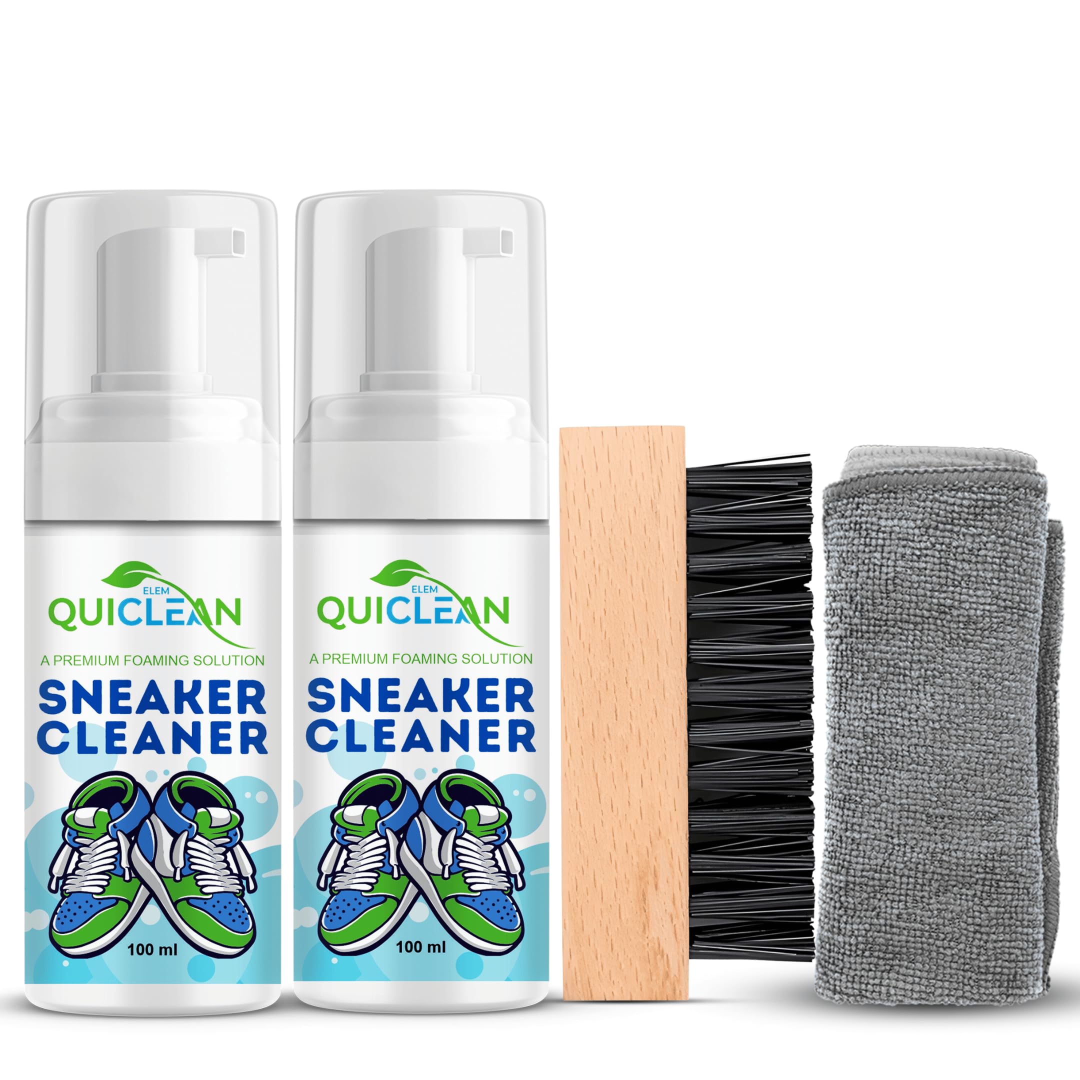 QUICLEAN™ Shoe Cleaner 200 ml | Sneaker Cleaner Kit | Shoe Cleaning Kit With Silicon Bristle Shoe Cleaner With Brush & Foam Shoe Shampoo | All Shoes Cleaning Kit | (100ml Pack of 2) (B0C2TPPCZX) Amazon Price History, Amazon Price Tracker