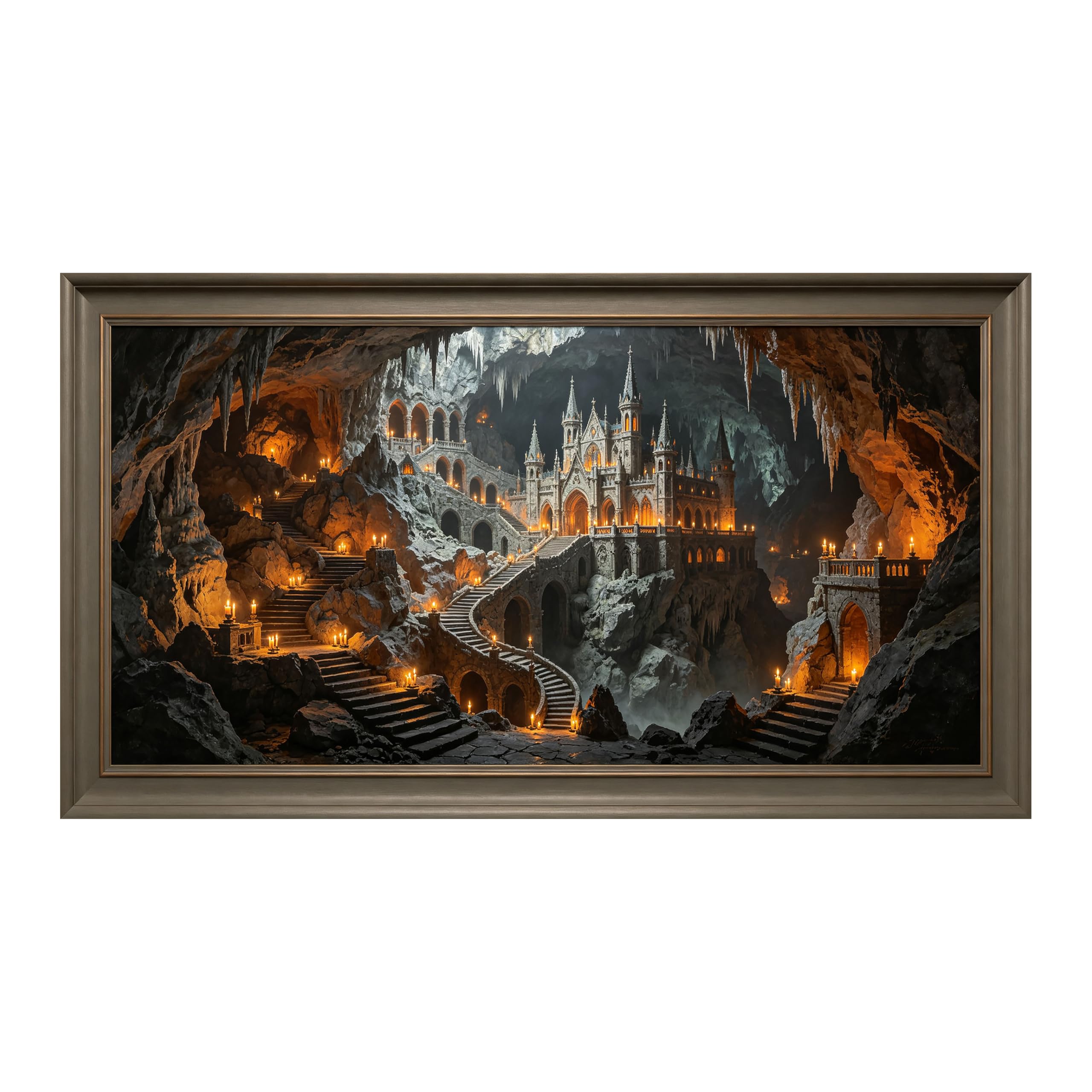 Yzpallescene Art260711098 3D Framed Wall Art Gothic Cave Castle Fantasy Realistic Large Size Selfadhesive Removable Wall Decor Prints Artwork For Living Room Bedroom Office