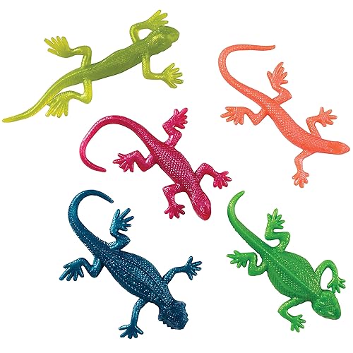 Juguetes de lagarto elásticos, 1 docena, colores surtidos